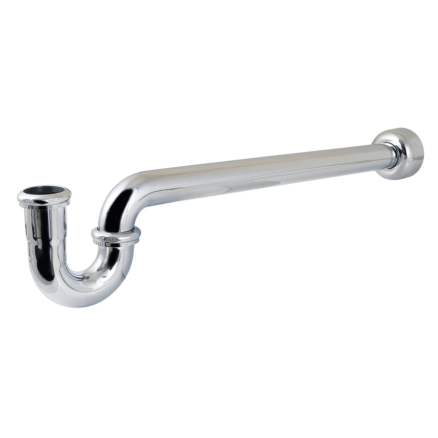 Kingston Trimscape CC9121 1-1/2 Inch Decor P-Trap with High Box Flange, 24 Inch Length, 18 Gauge, Polished Chrome