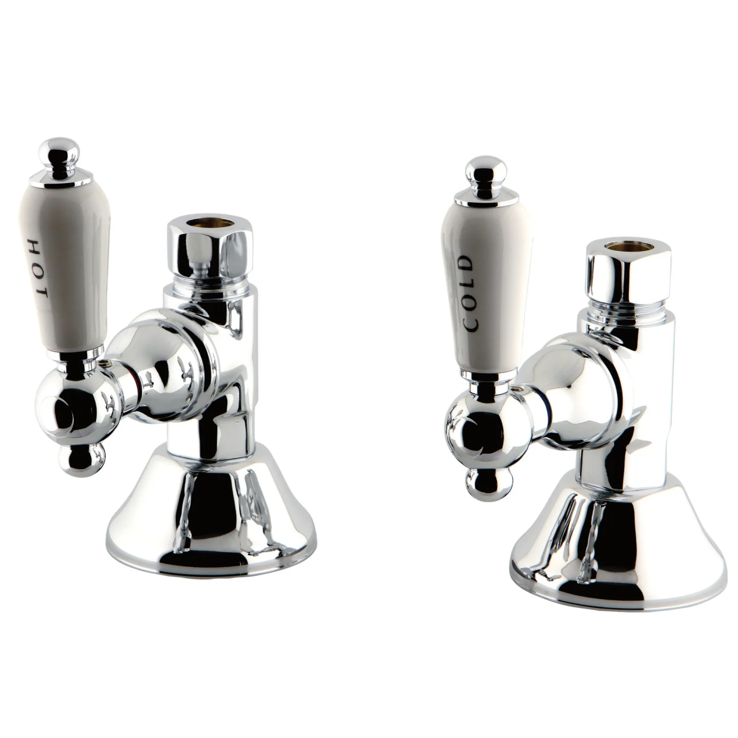 Kingston Heirloom CCK44151PL - Trimscape 1/2-Inch FIP x 1/2-Inch O.D. Comp Quarter-Turn Straight Shut-Off Valve, Polished Chrome