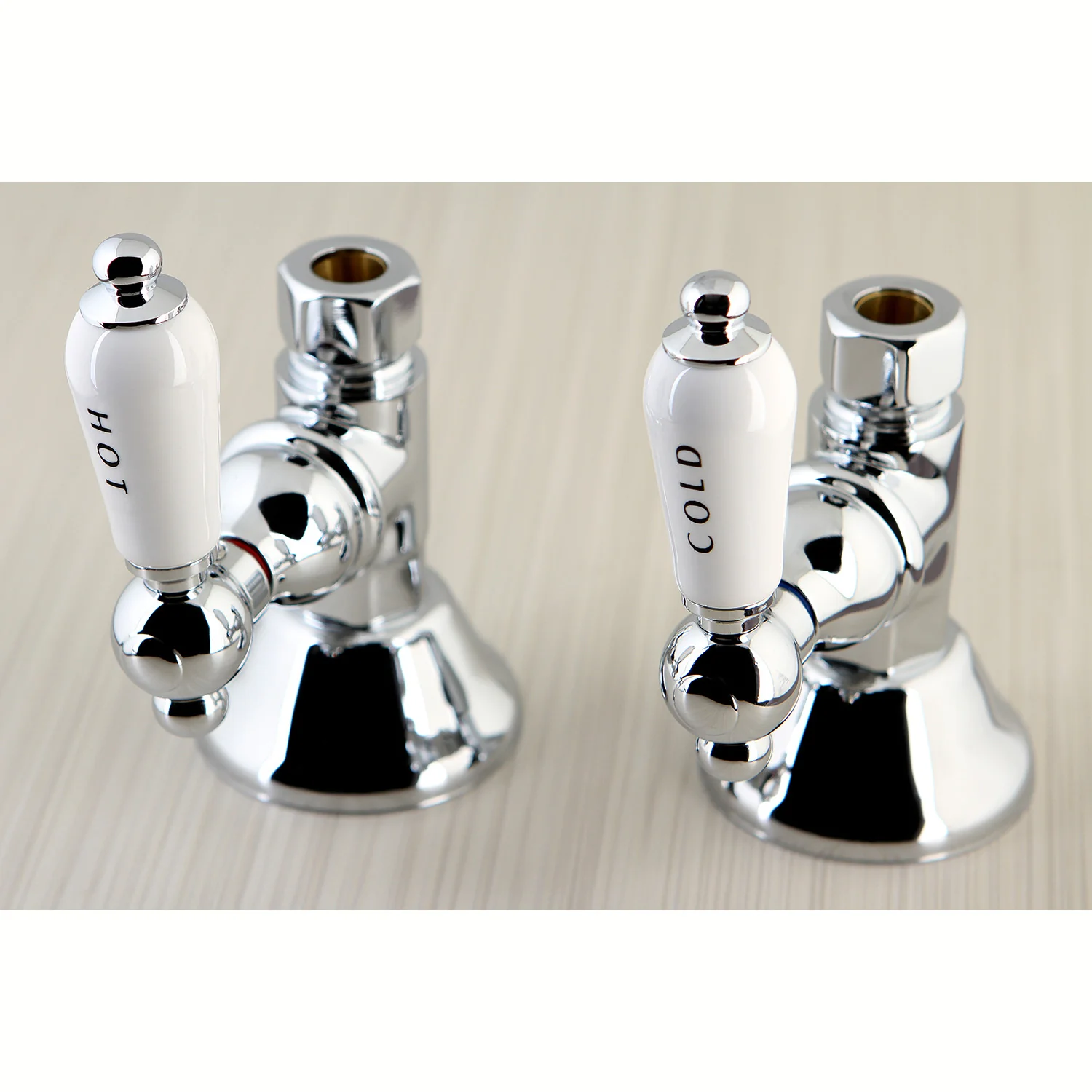 Kingston Heirloom CCK44151PL - Trimscape 1/2-Inch FIP x 1/2-Inch O.D. Comp Quarter-Turn Straight Shut-Off Valve, Polished Chrome - Image 2
