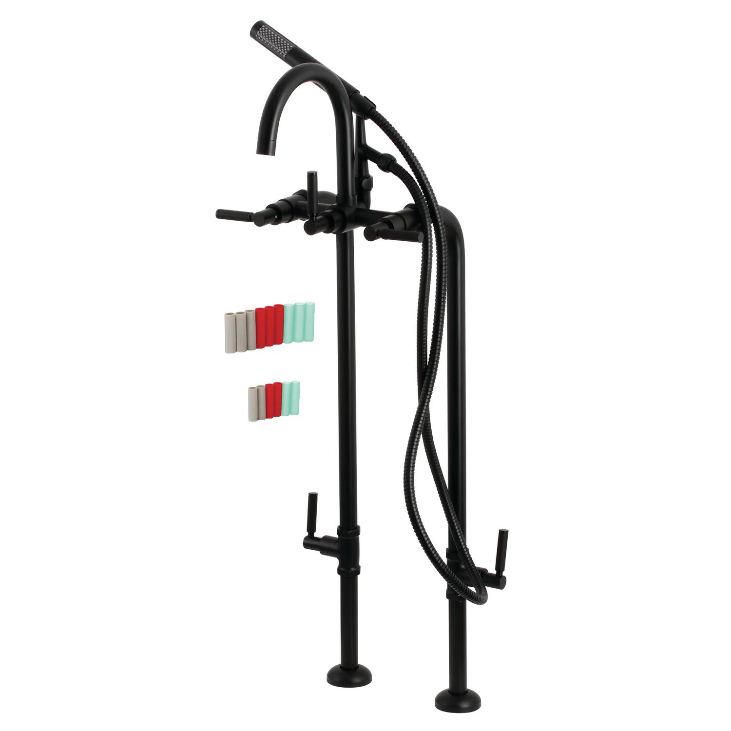 Kingston Sona CCK8100DKL - Concord Freestanding Tub Faucet with Supply Line and Stop Valve, Matte Black