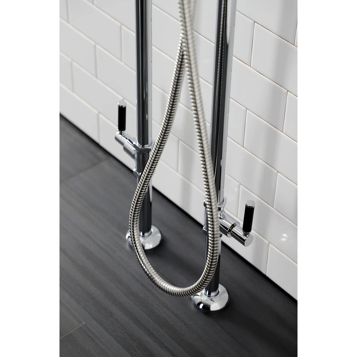 Kingston Sona CCK8101DKL - Concord Freestanding Tub Faucet with Supply Line and Stop Valve, Polished Chrome - Image 3