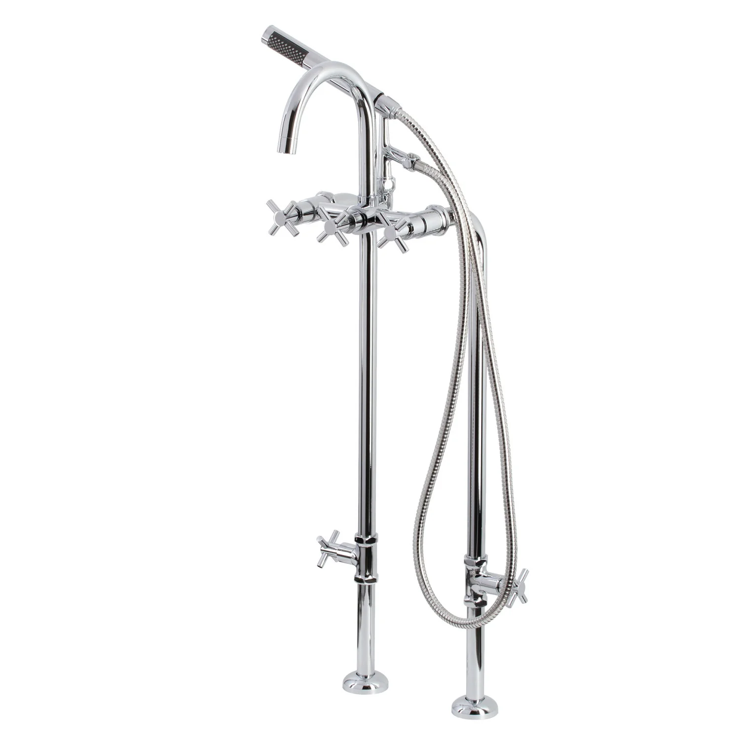 Kingston Sona CCK8101DX - Concord Freestanding Tub Faucet with Supply Line and Stop Valve, Polished Chrome