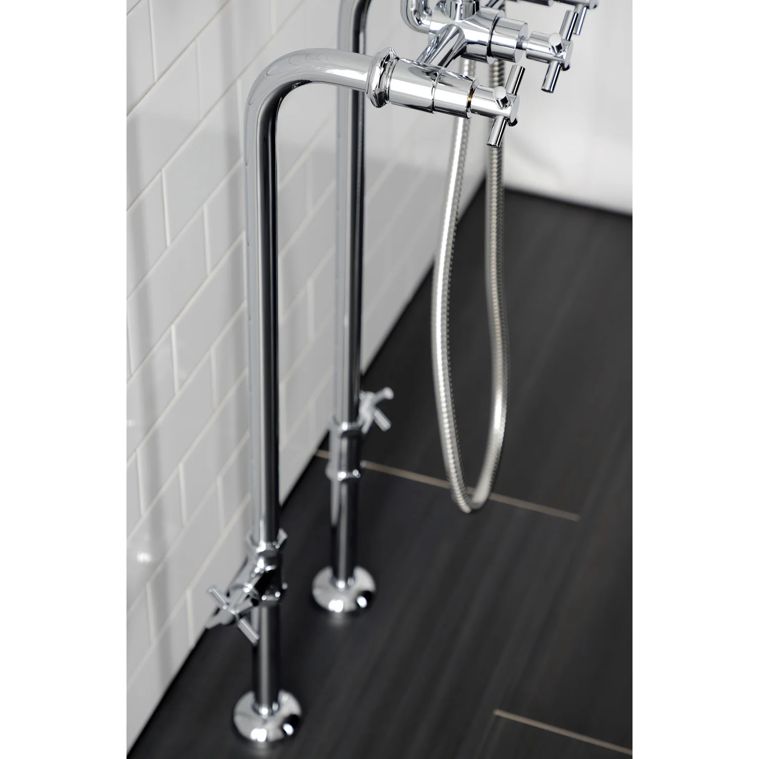 Kingston Sona CCK8101DX - Concord Freestanding Tub Faucet with Supply Line and Stop Valve, Polished Chrome - Image 2