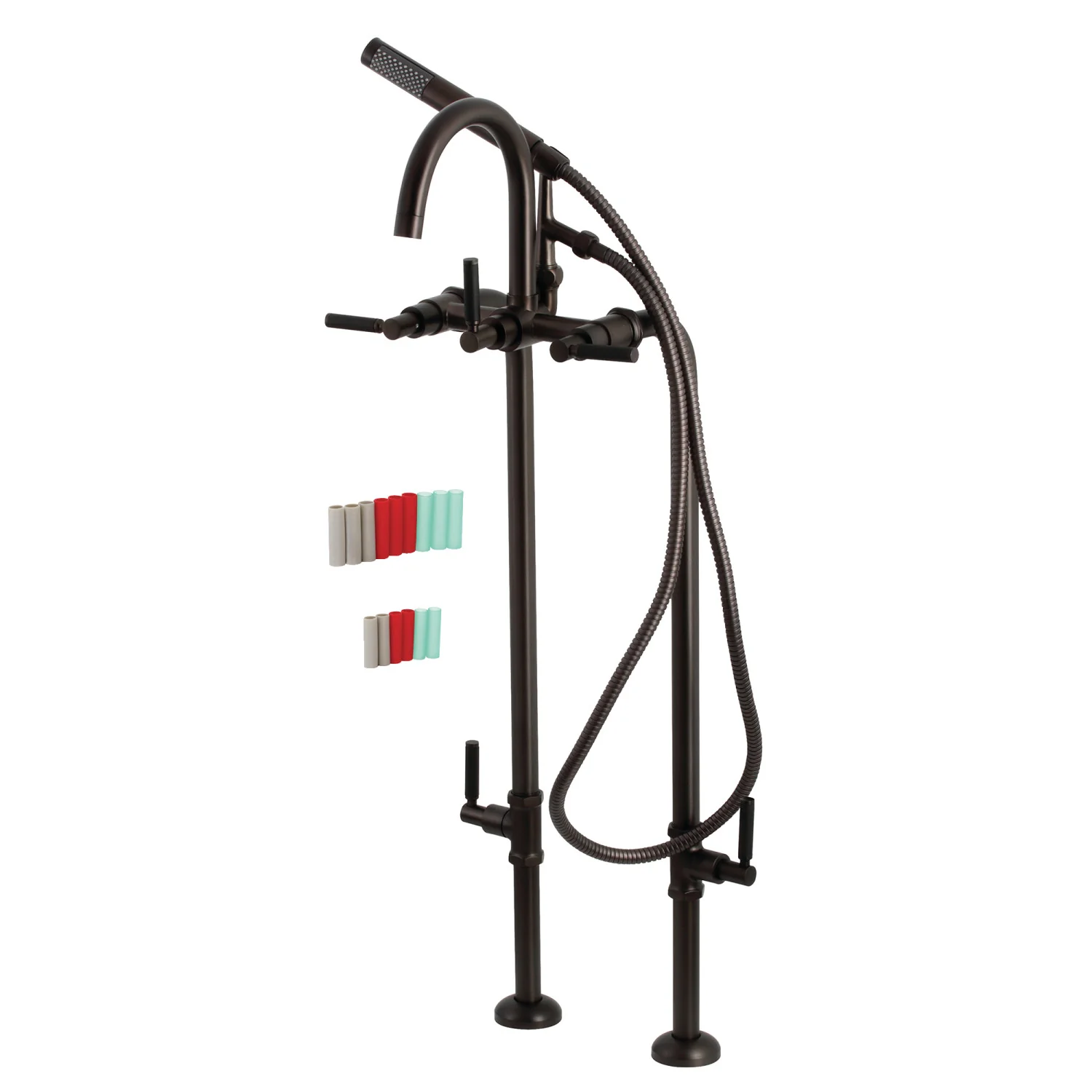 Kingston Sona CCK8105DKL - Concord Freestanding Tub Faucet with Supply Line and Stop Valve, Oil Rubbed Bronze
