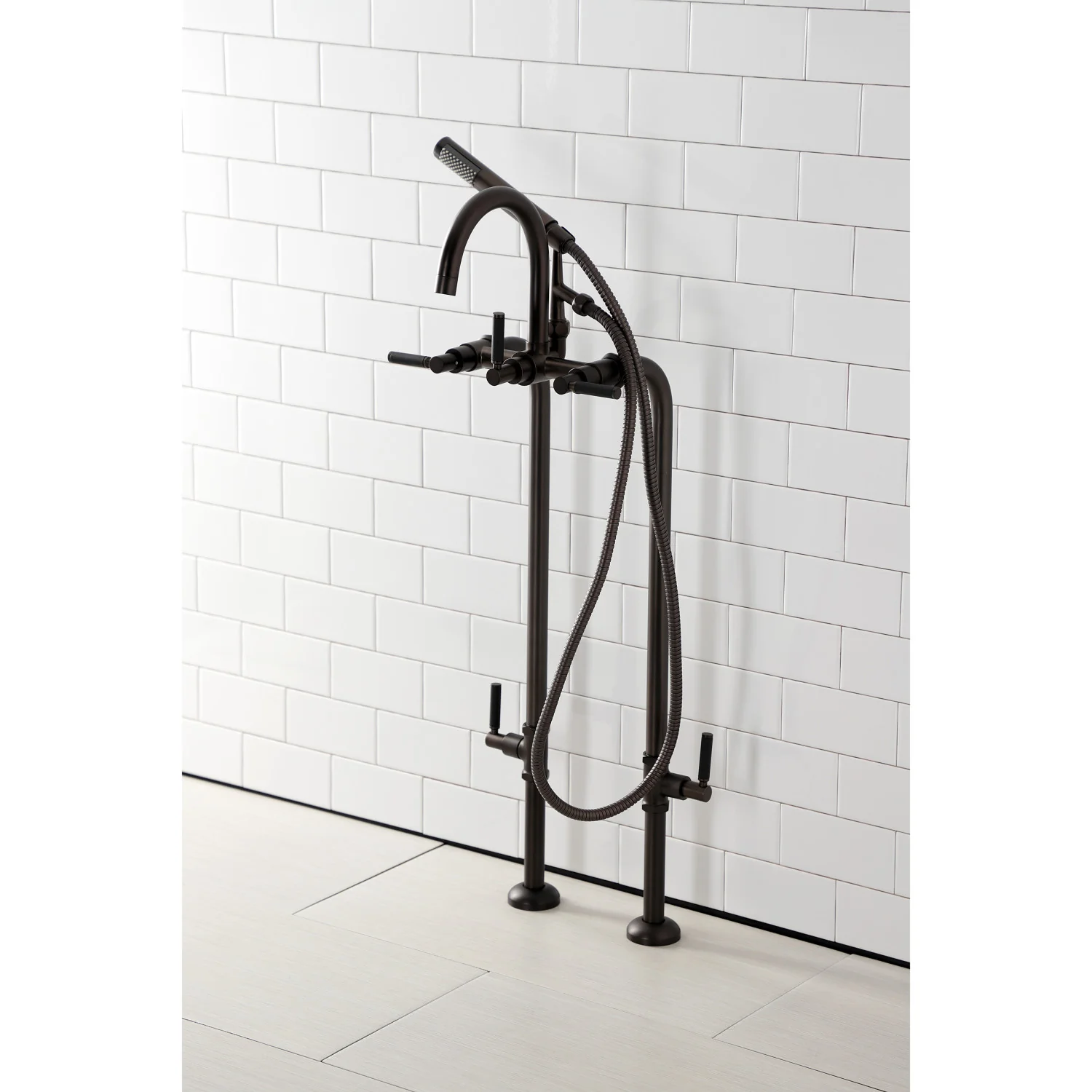 Kingston Sona CCK8105DKL - Concord Freestanding Tub Faucet with Supply Line and Stop Valve, Oil Rubbed Bronze - Image 10
