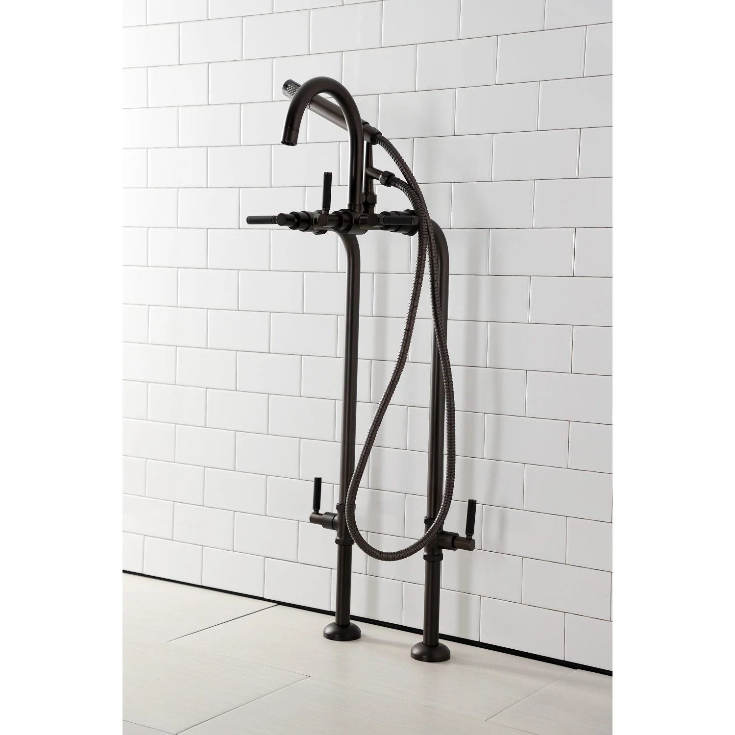 Kingston Sona CCK8105DKL - Concord Freestanding Tub Faucet with Supply Line and Stop Valve, Oil Rubbed Bronze - Image 9