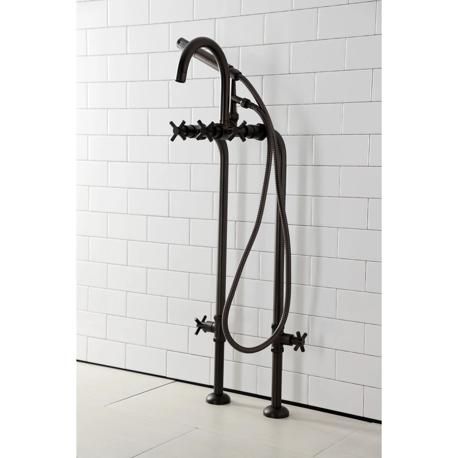 Kingston Sona CCK8105DX - Concord Freestanding Tub Faucet with Supply Line and Stop Valve, Oil Rubbed Bronze - Image 6