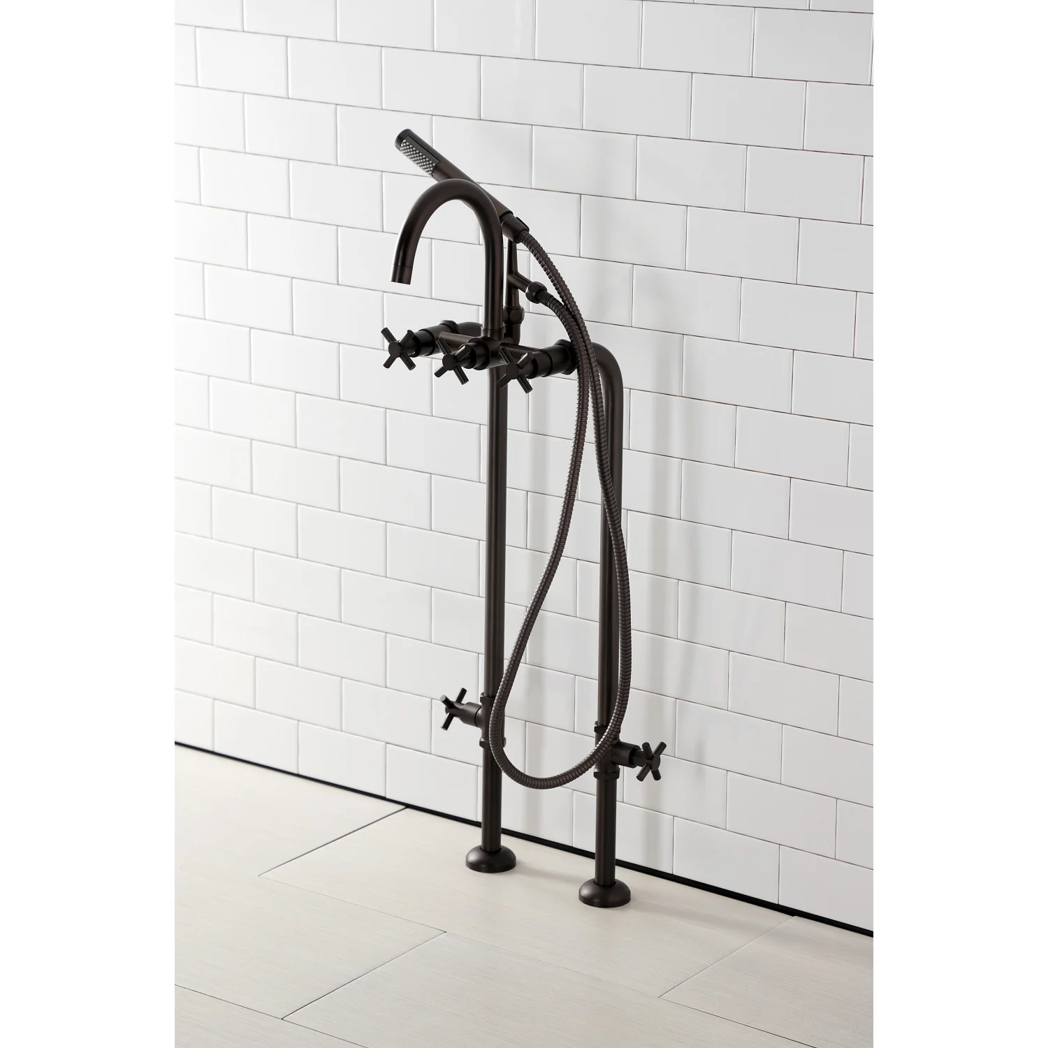 Kingston Sona CCK8105DX - Concord Freestanding Tub Faucet with Supply Line and Stop Valve, Oil Rubbed Bronze - Image 7