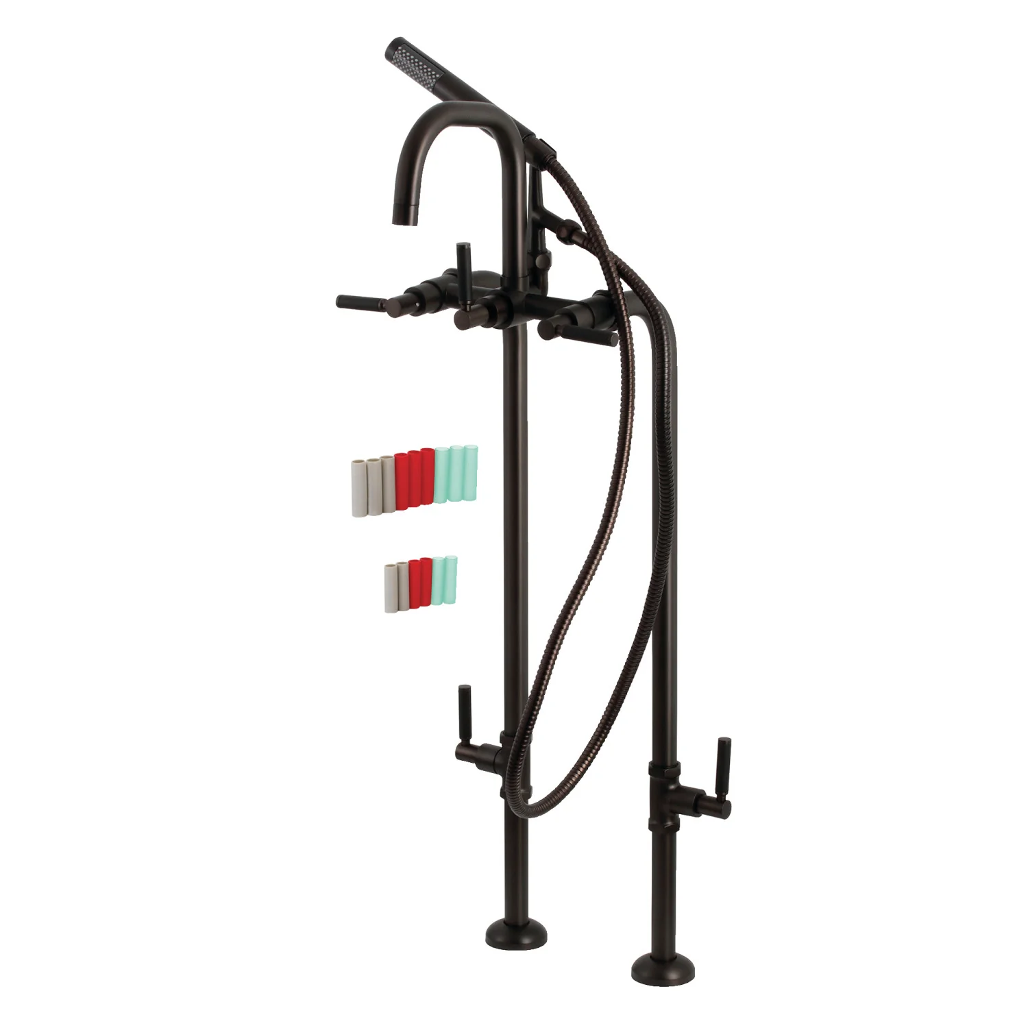 Kingston Sona CCK8405DKL - Concord Freestanding Tub Faucet with Supply Line and Stop Valve, Oil Rubbed Bronze