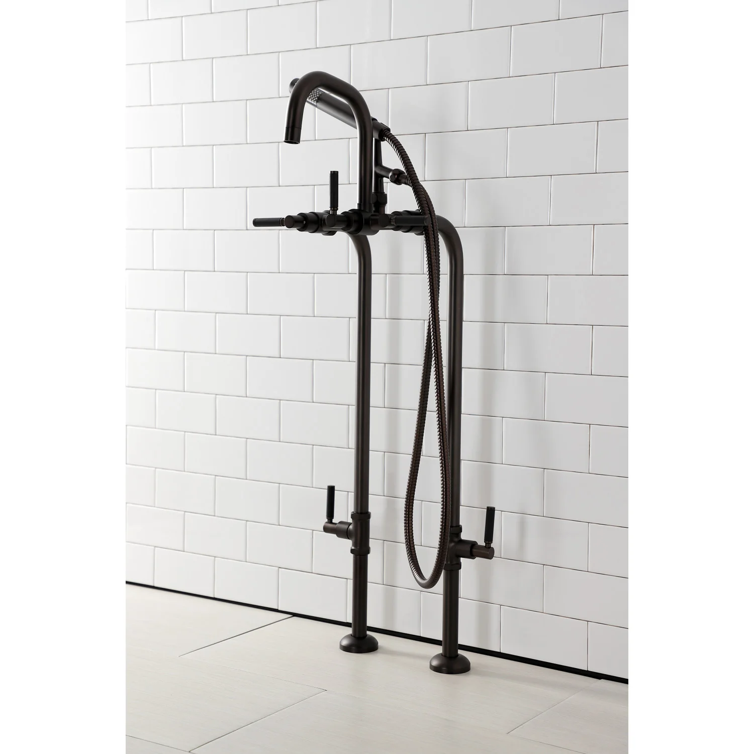 Kingston Sona CCK8405DKL - Concord Freestanding Tub Faucet with Supply Line and Stop Valve, Oil Rubbed Bronze - Image 9