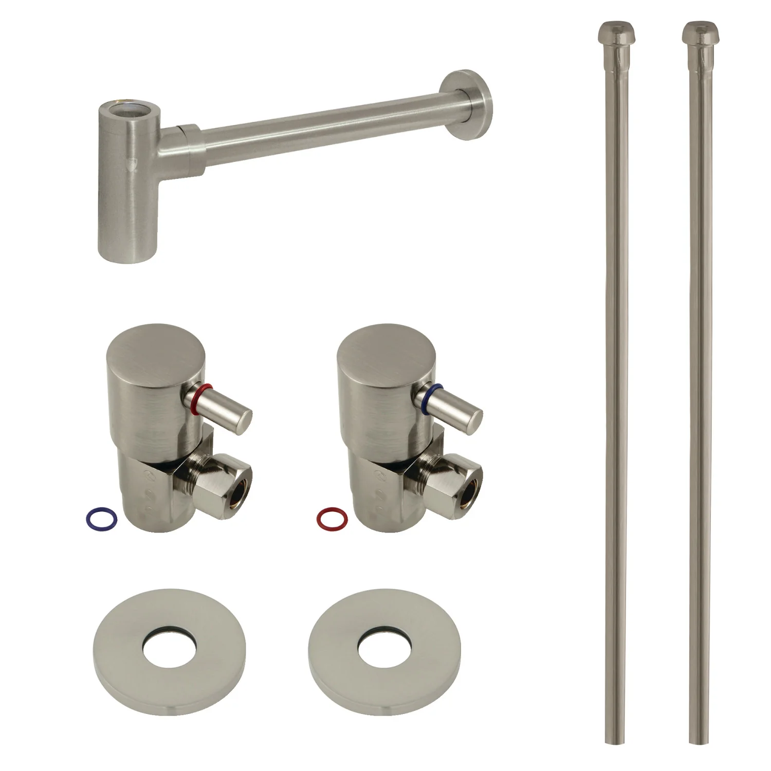 Kingston Sona CD43308DLLKB30 - Trimscape Modern Plumbing Sink Trim Kit with Bottle Trap, Brushed Nickel