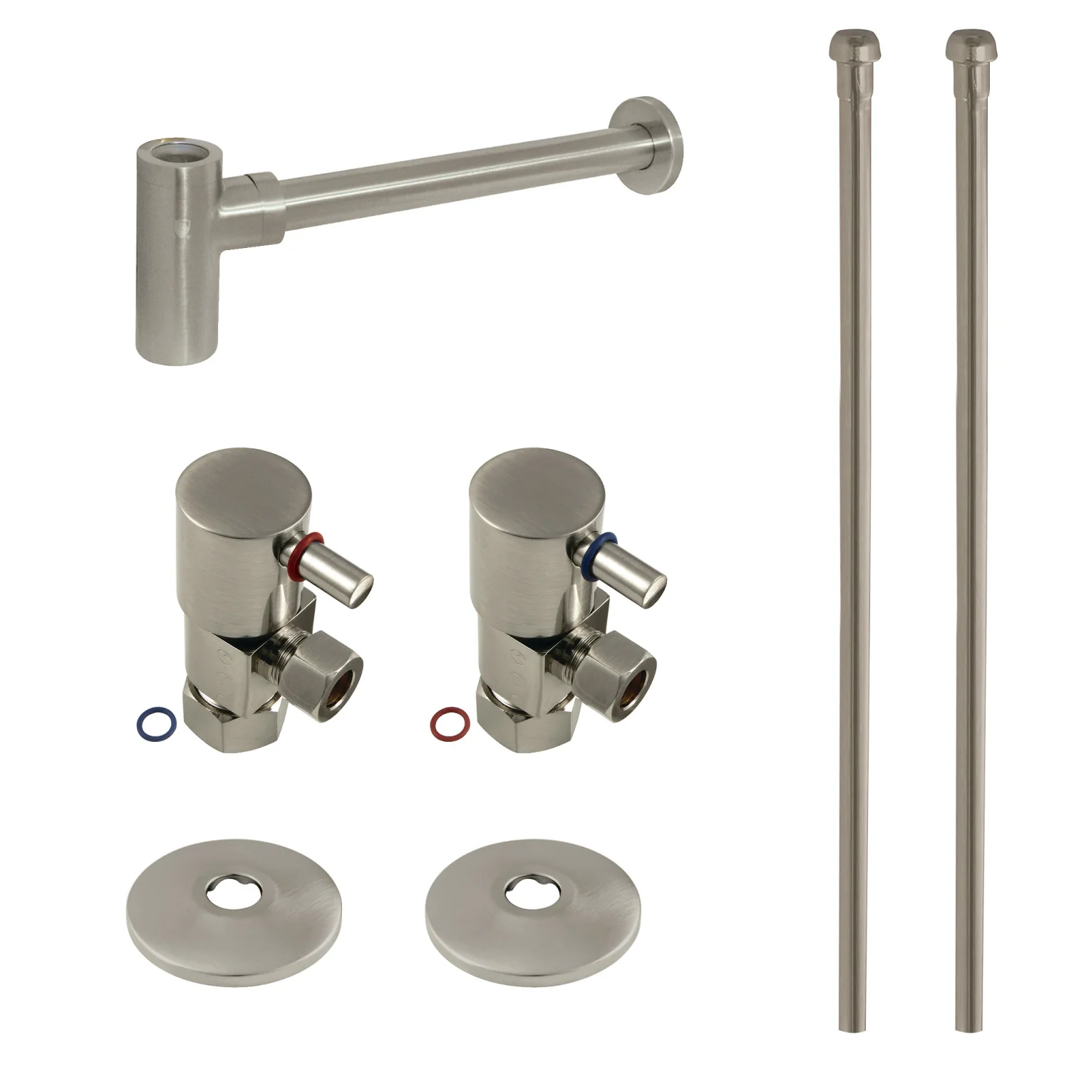 Kingston Sona CD53308DLLKB30 - Trimscape Modern Plumbing Sink Trim Kit with Bottle Trap, Brushed Nickel