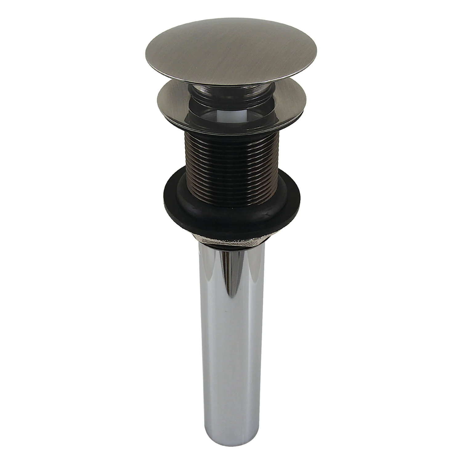 Kingston Sona EV700VN - Trimscape Brass Push Pop-Up Bathroom Sink Drain without Overflow, 22 Gauge, Black Stainless