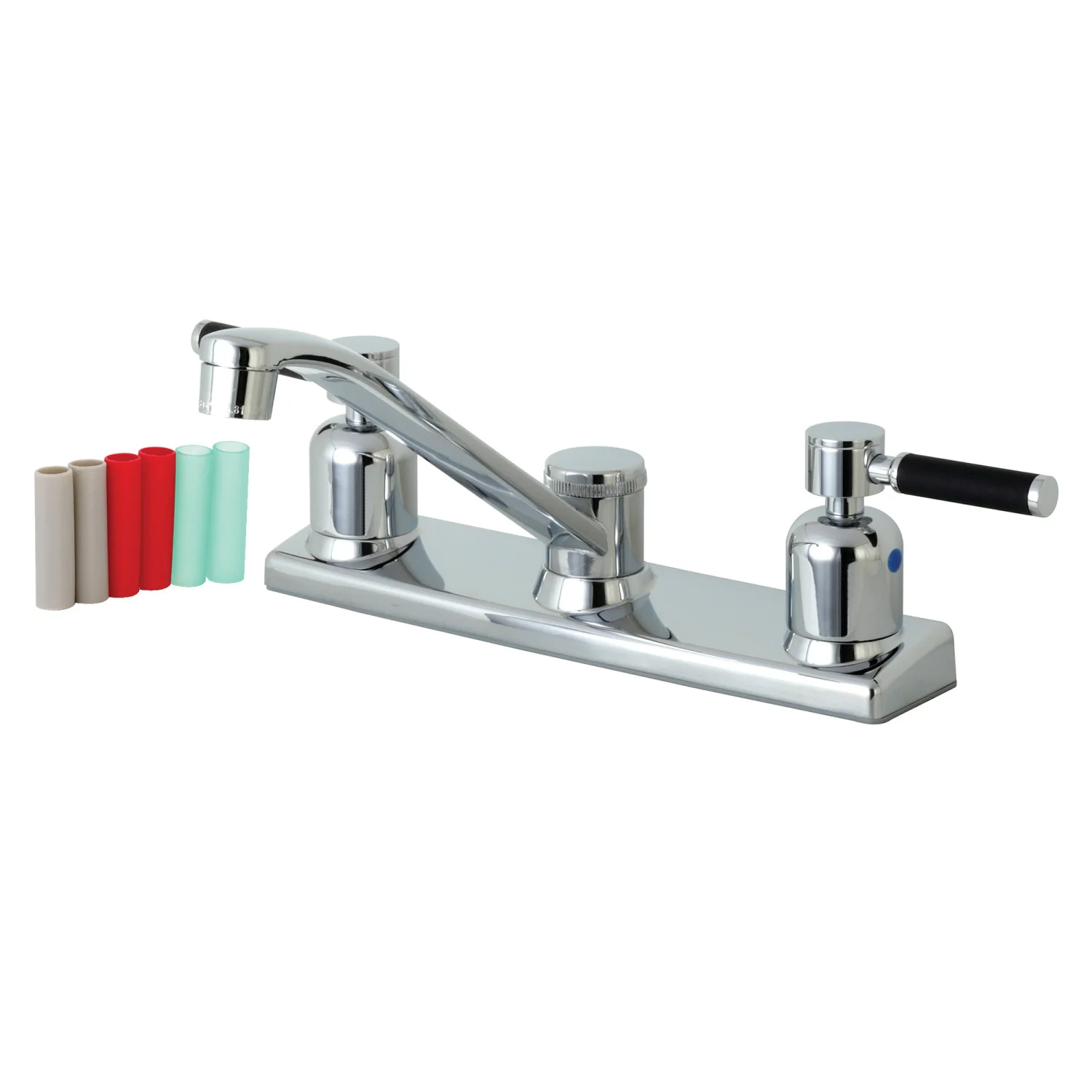Kingston Tulare FB121DKL - Kaiser Two-Handle 2-Hole 8" Centerset Kitchen Faucet, Polished Chrome