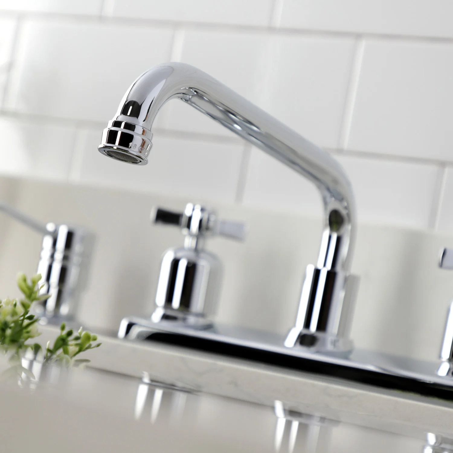 Kingston Tulare FB2131ZX - Millennium Two-Handle 2-Hole 8" Centerset Kitchen Faucet, Polished Chrome - Image 4