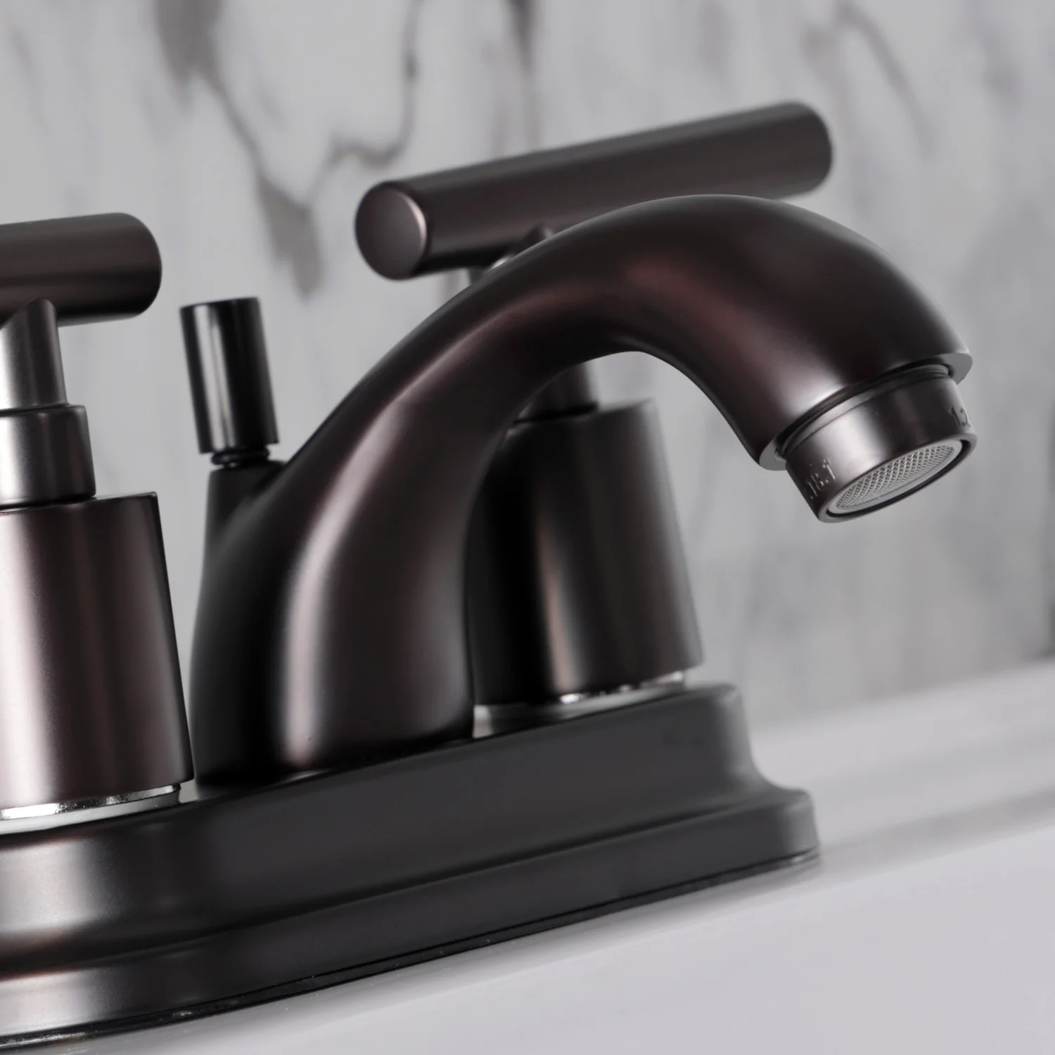 Kingston Tulare FB2605CML - Manhattan Double-Handle 3-Hole Deck Mount 4-Inch Centerset Bathroom Faucet with Pop-Up Drain, Oil Rubbed Bronze - Image 6