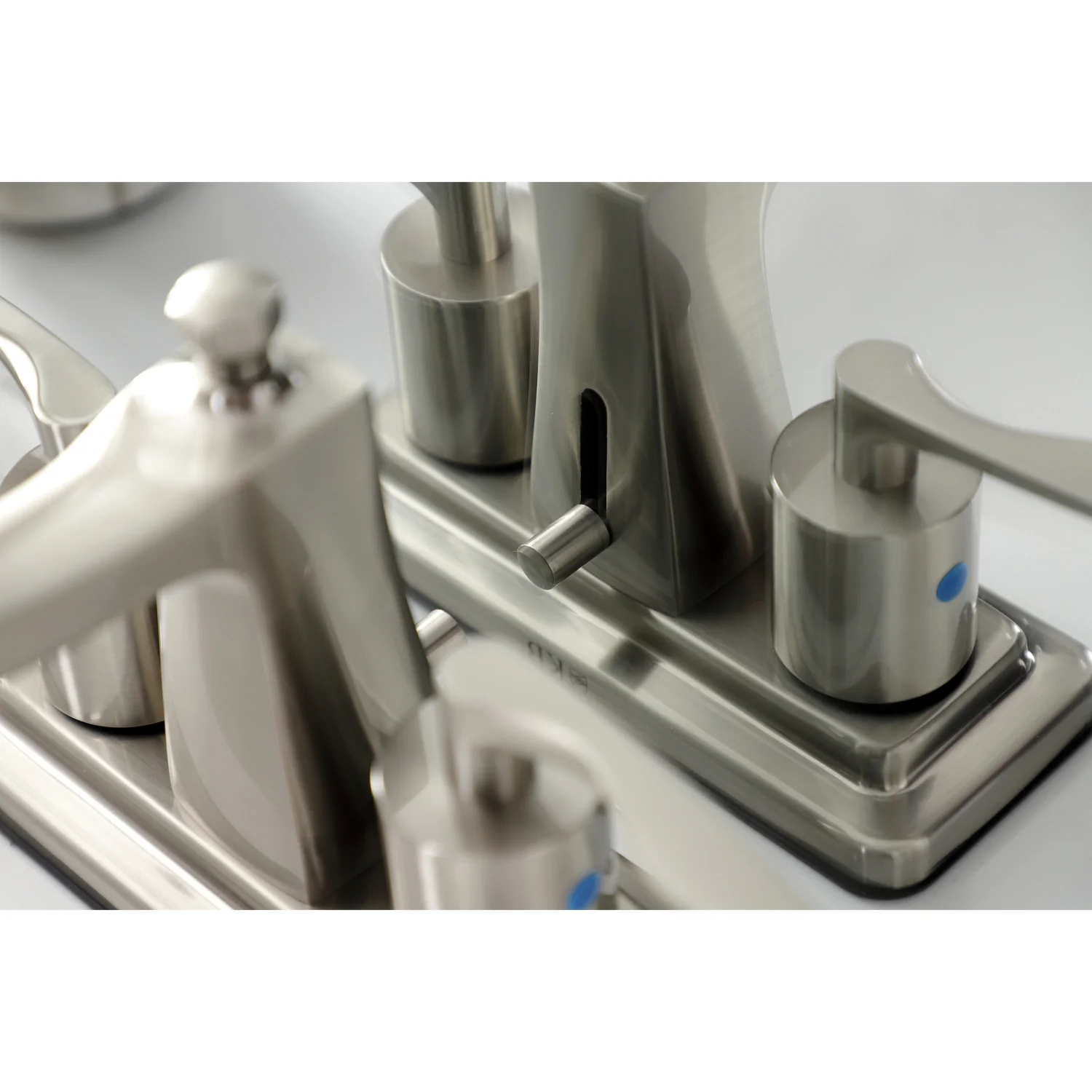 Kingston Tulare FB4648SVL - Serena Double-Handle 3-Hole Deck Mount 4-Inch Centerset Bathroom Faucet with Pop-Up Drain, Brushed Nickel - Image 5