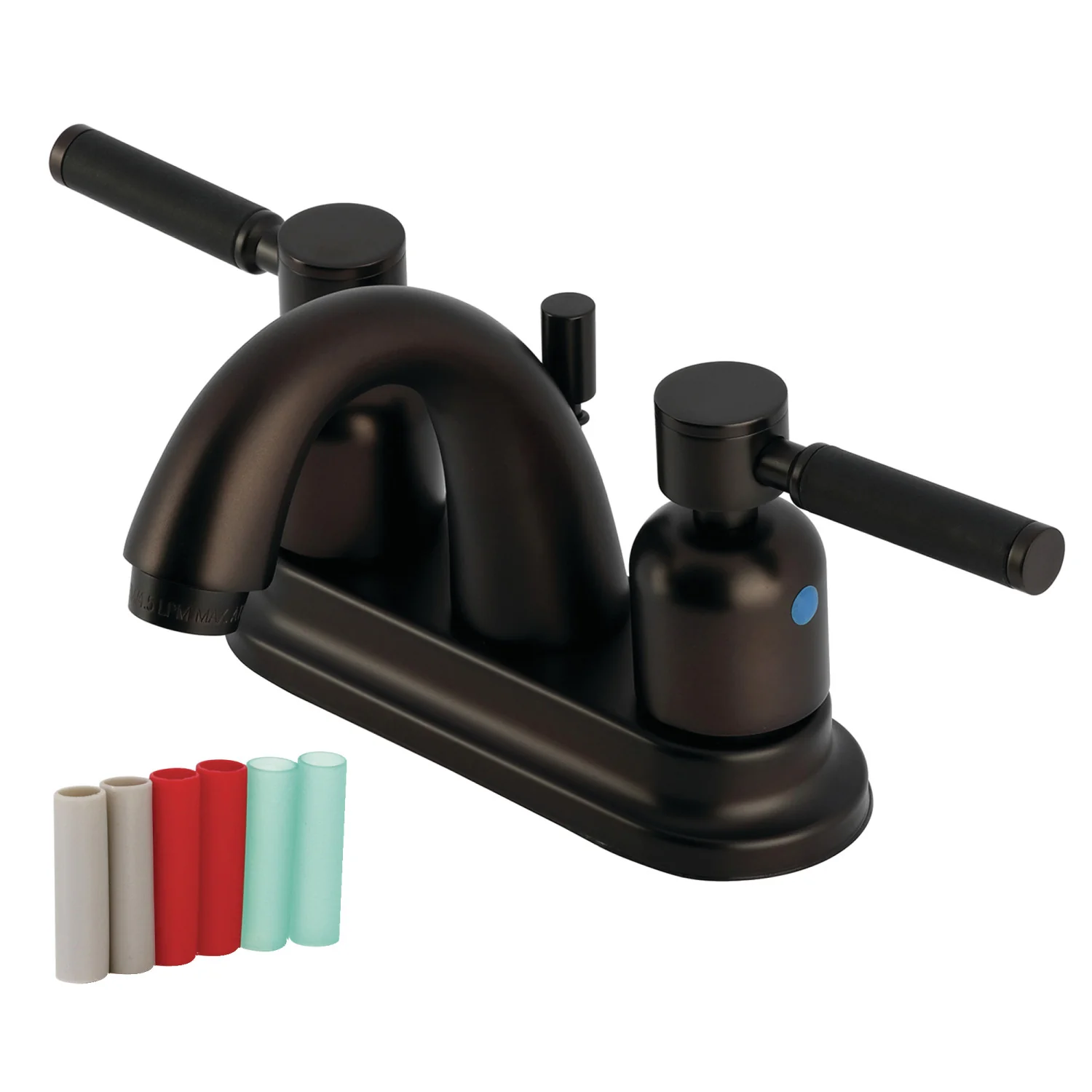 Kingston Tulare FB5615DKL - Kaiser Double-Handle 3-Hole Deck Mount 4-Inch Centerset Bathroom Faucet with Pop-Up Drain, Oil Rubbed Bronze