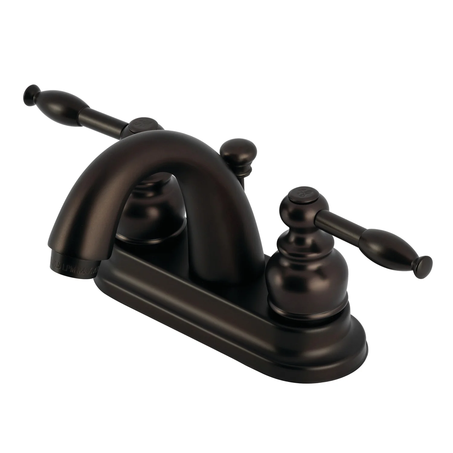 Kingston Tulare FB5615KL - Knight Double-Handle 3-Hole Deck Mount 4-Inch Centerset Bathroom Faucet with Pop-Up Drain, Oil Rubbed Bronze
