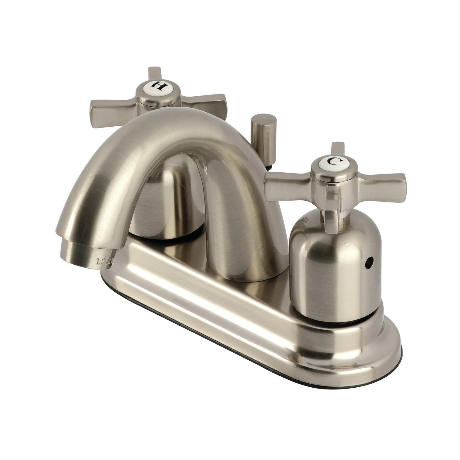 Kingston Tulare FB5618ZX - Millennium Double-Handle 3-Hole Deck Mount 4-Inch Centerset Bathroom Faucet with Pop-Up Drain, Brushed Nickel