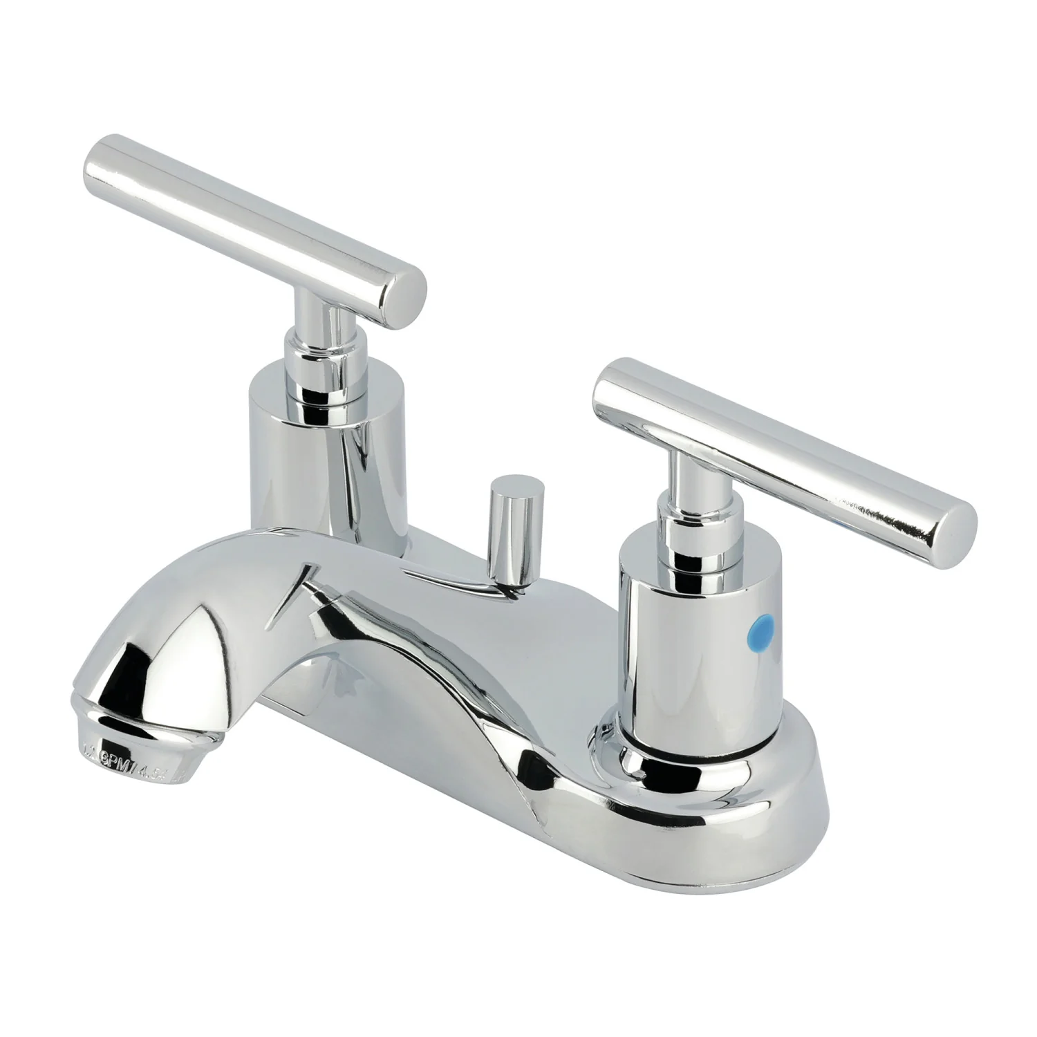 Kingston Tulare FB5621CML - Manhattan Double-Handle 3-Hole Deck Mount 4-Inch Centerset Bathroom Faucet with Pop-Up Drain, Polished Chrome