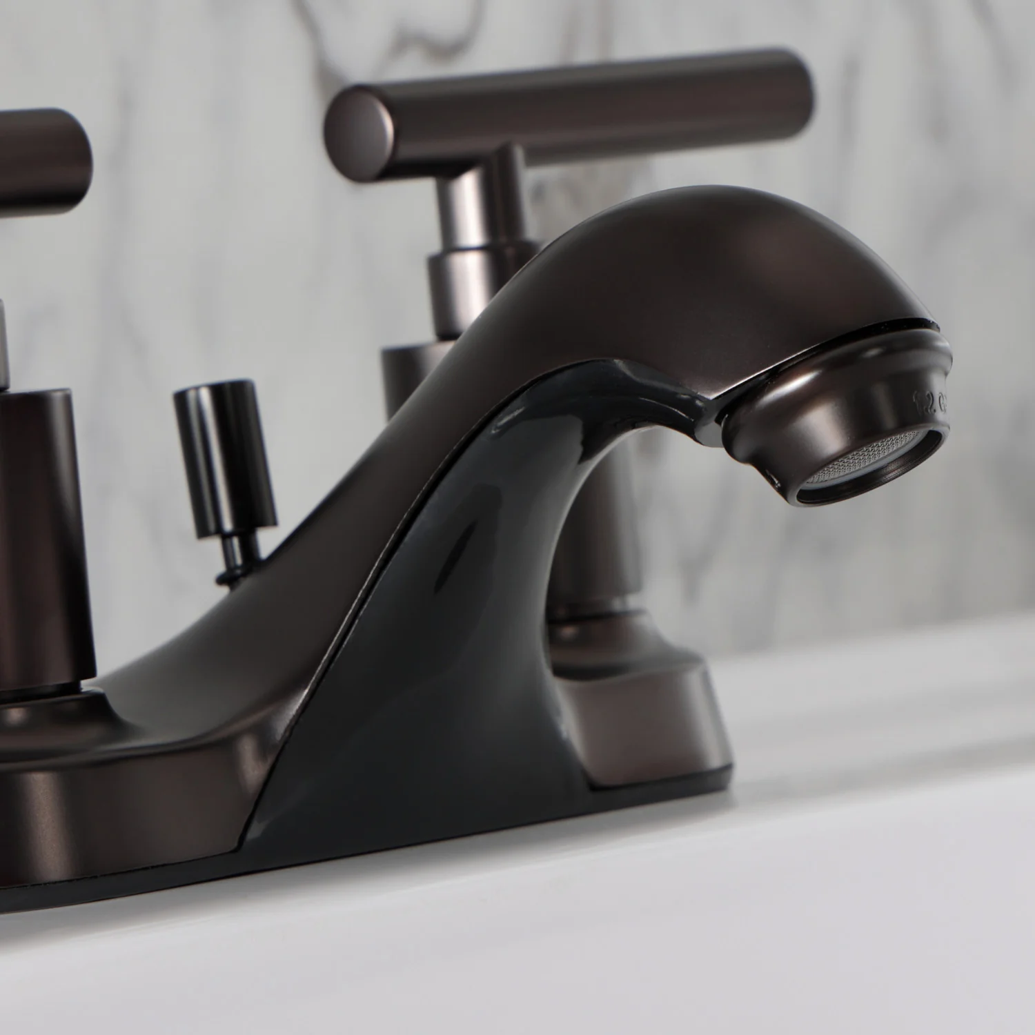 Kingston Tulare FB5625CML - Manhattan Double-Handle 3-Hole Deck Mount 4-Inch Centerset Bathroom Faucet with Pop-Up Drain, Oil Rubbed Bronze - Image 6