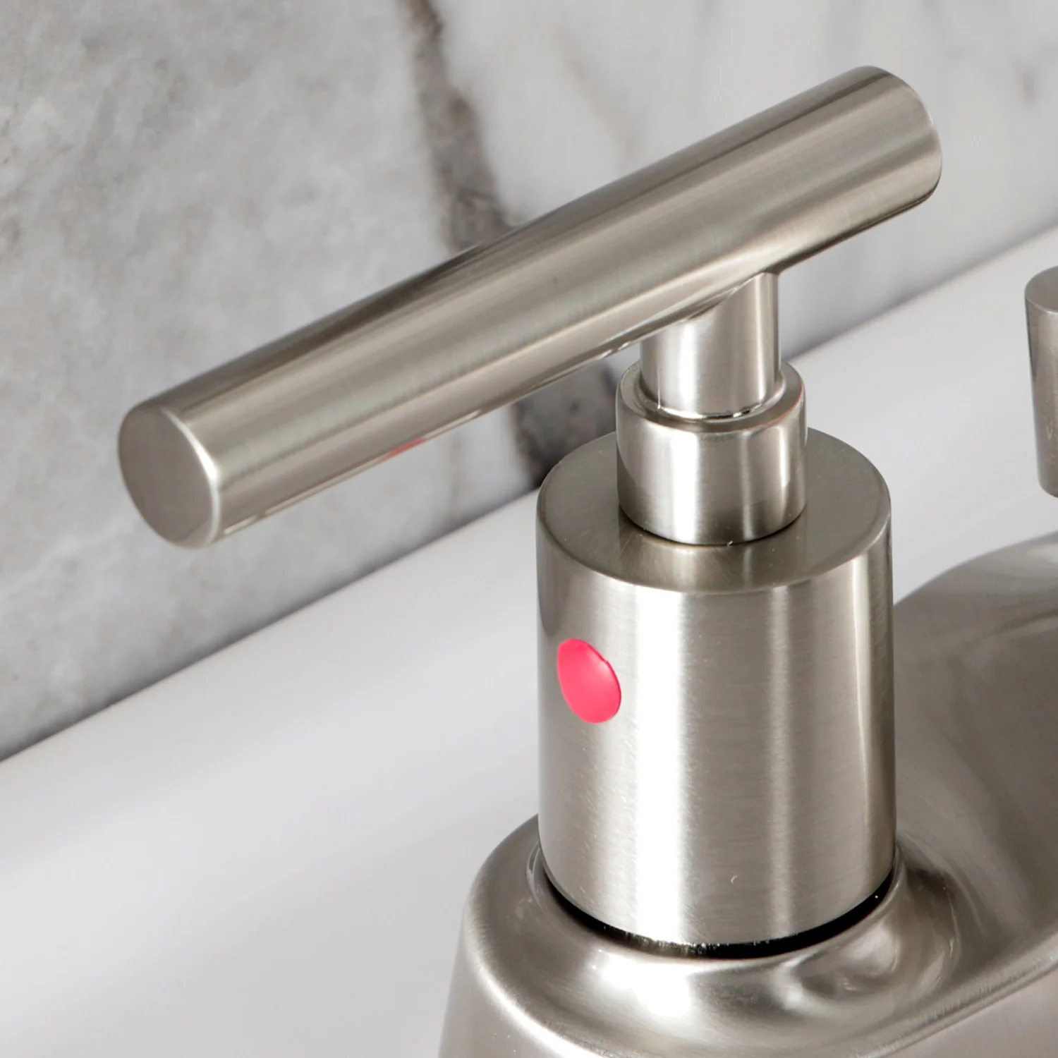 Kingston Tulare FB5628CML - Manhattan Double-Handle 3-Hole Deck Mount 4-Inch Centerset Bathroom Faucet with Pop-Up Drain, Brushed Nickel - Image 7
