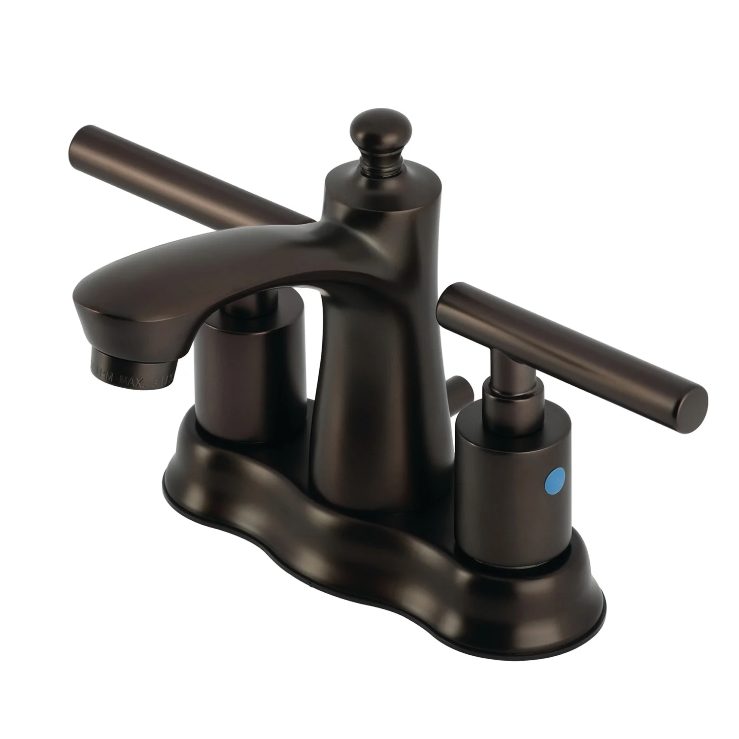 Kingston Tulare FB7615CML - Manhattan Double-Handle 3-Hole Deck Mount 4-Inch Centerset Bathroom Faucet with Pop-Up Drain, Oil Rubbed Bronze