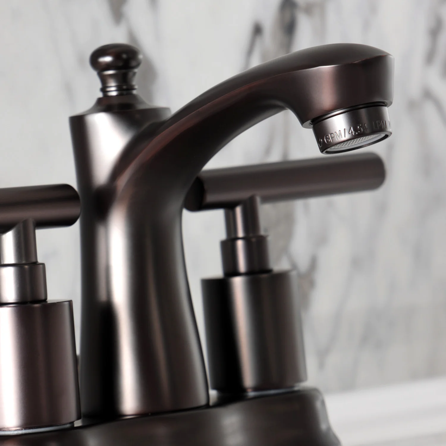 Kingston Tulare FB7615CML - Manhattan Double-Handle 3-Hole Deck Mount 4-Inch Centerset Bathroom Faucet with Pop-Up Drain, Oil Rubbed Bronze - Image 6