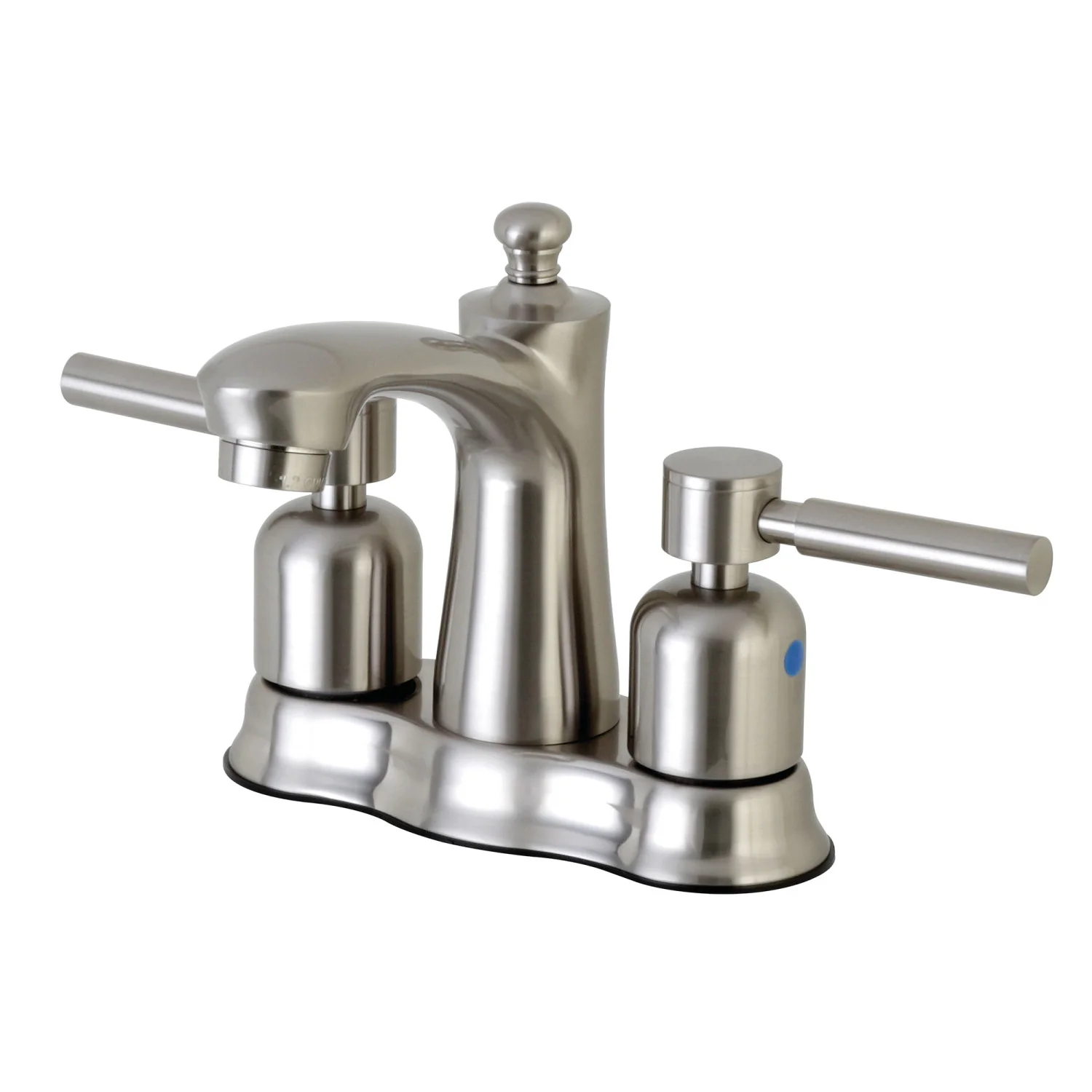 Kingston Tulare FB7618DL - Concord Double-Handle 3-Hole Deck Mount 4-Inch Centerset Bathroom Faucet with Pop-Up Drain, Brushed Nickel