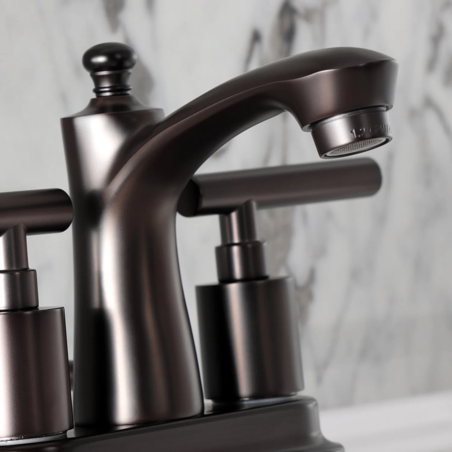 Kingston Tulare FB7625CML - Manhattan Double-Handle 3-Hole Deck Mount 4-Inch Centerset Bathroom Faucet with Pop-Up Drain, Oil Rubbed Bronze - Image 6