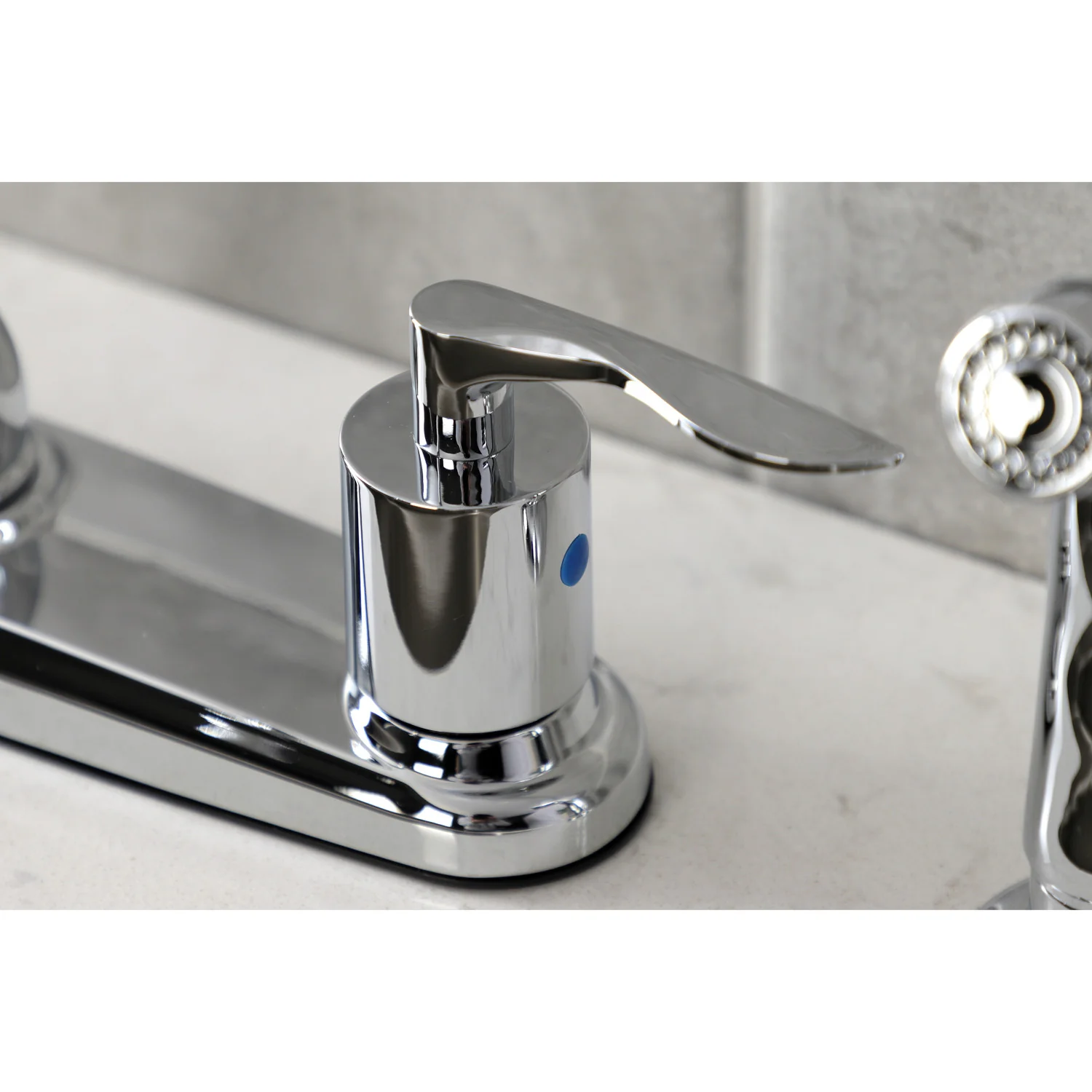 Kingston Tulare FB791SVLSP - Serena Two-Handle 4-Hole 8" Centerset Kitchen Faucet with Side Sprayer, Polished Chrome - Image 4