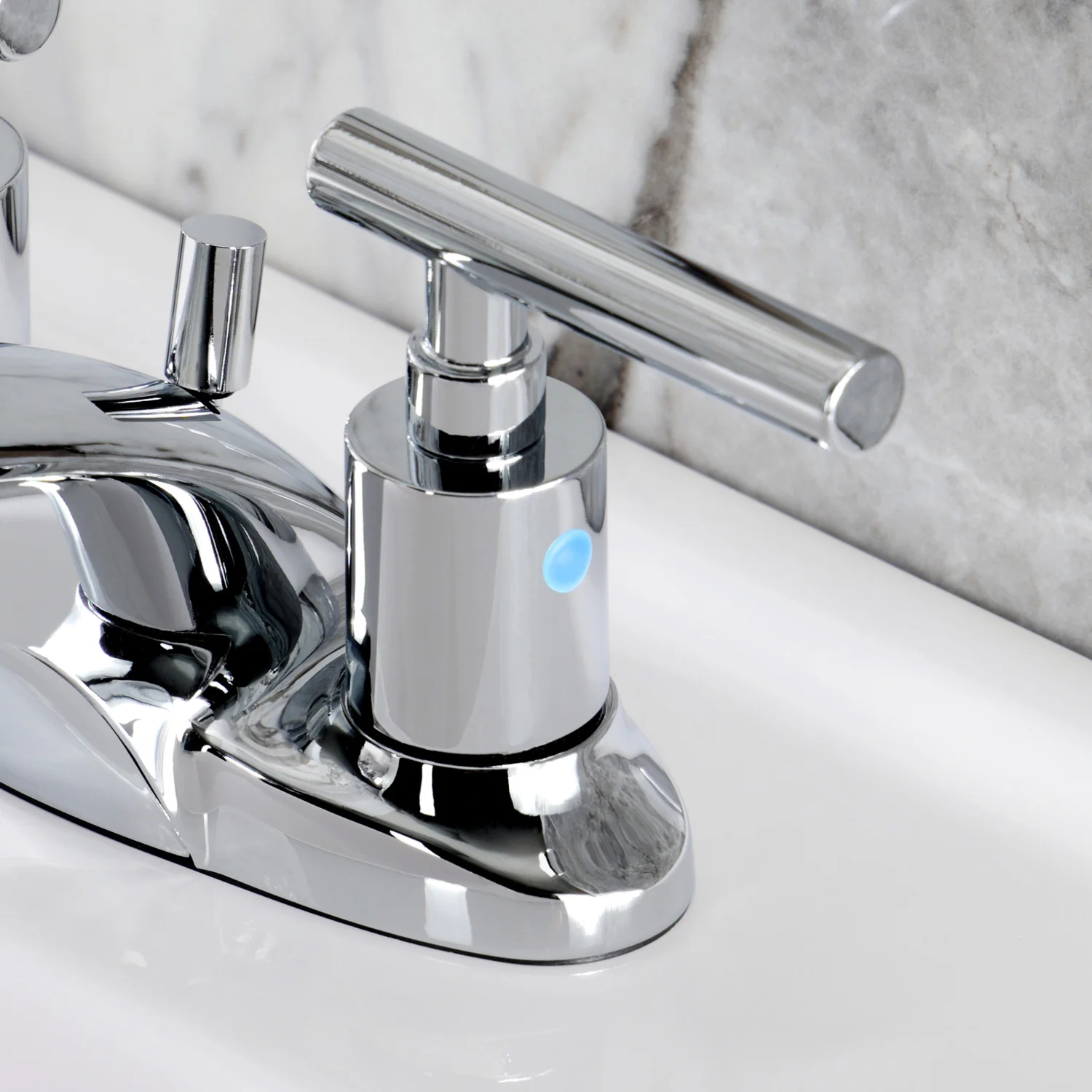Kingston Tulare FB8621CML - Manhattan Double-Handle 3-Hole Deck Mount 4-Inch Centerset Bathroom Faucet with Pop-Up Drain, Polished Chrome - Image 7