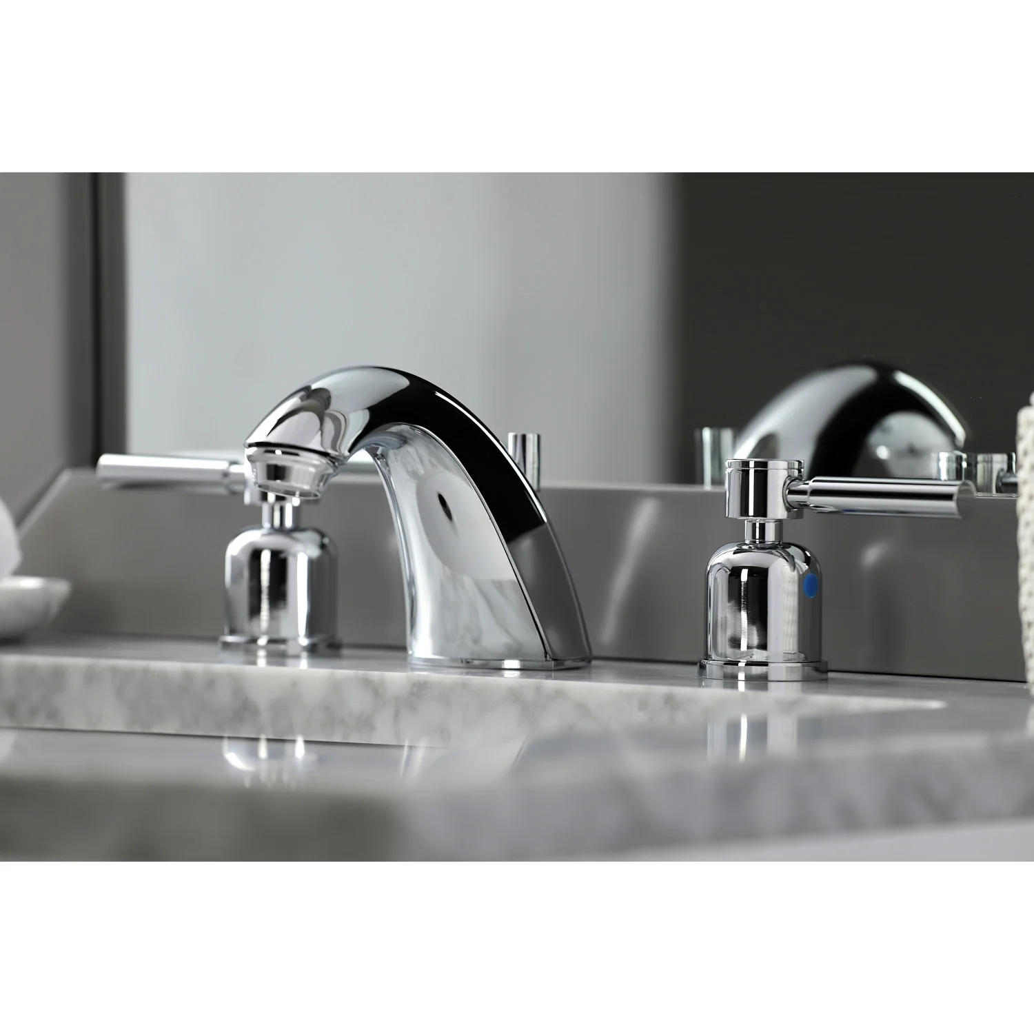 Kingston Tulare FB8951DL - Concord Two-Handle 3-Hole Deck Mount Widespread Bathroom Faucet with Pop-Up Drain, Polished Chrome - Image 5