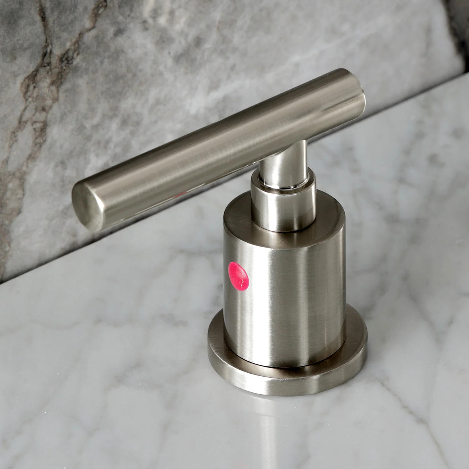 Kingston Tulare FB8958CML - Manhattan Two-Handle 3-Hole Deck Mount Widespread Bathroom Faucet with Pop-Up Drain, Brushed Nickel - Image 7
