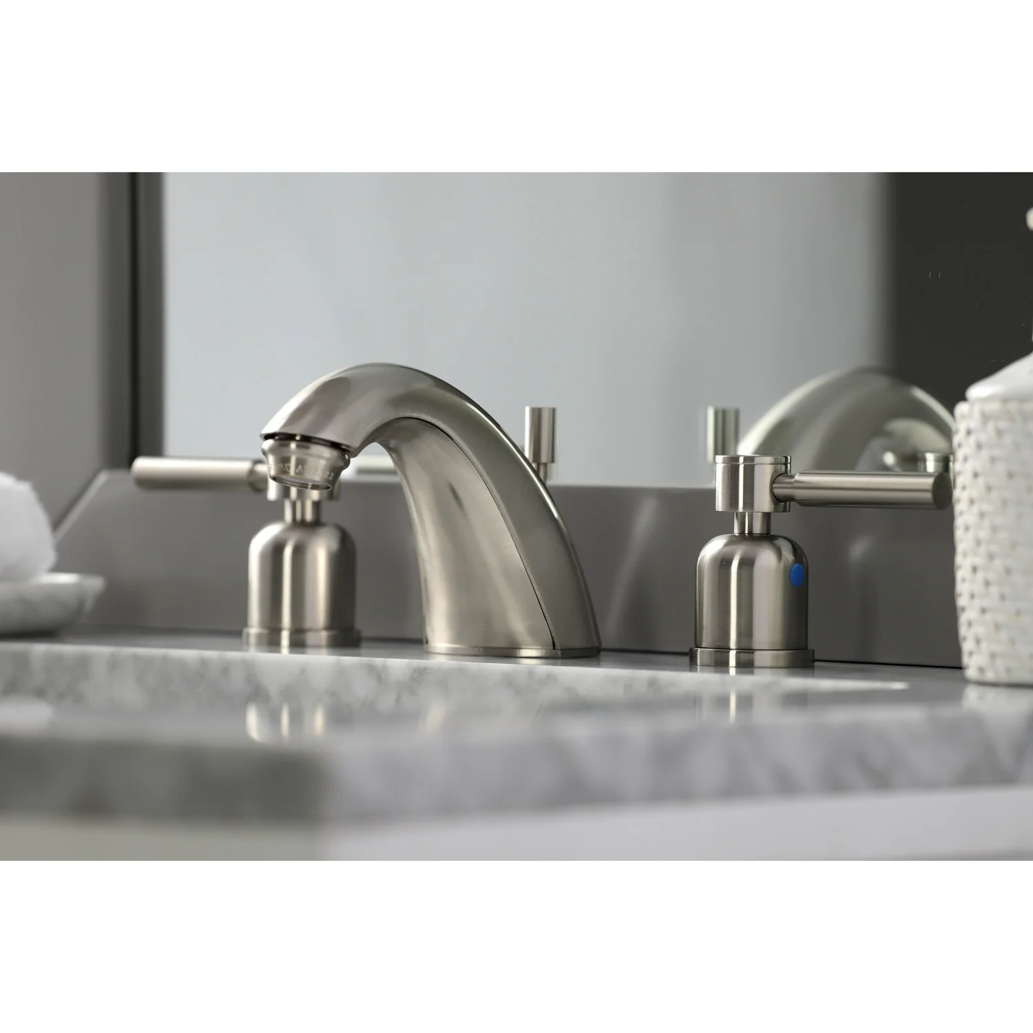 Kingston Tulare FB8958DL - Concord Two-Handle 3-Hole Deck Mount Widespread Bathroom Faucet with Pop-Up Drain, Brushed Nickel - Image 5