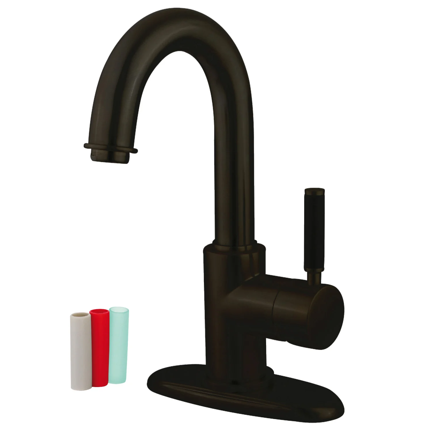 Kingston Kaiser FS8435DKL Single-Handle 1-or-3 Hole Deck Mount 4-Inch Centerset Bathroom Faucet with Push-Up Pop-Up, Oil Rubbed Bronze
