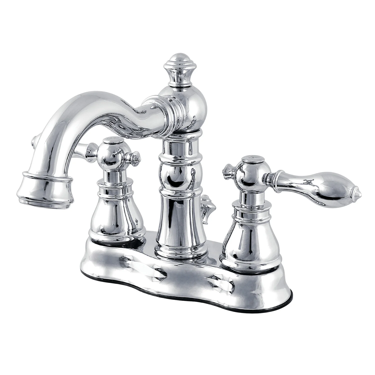 Kingston Heirloom FSC1601ACL - American Classic Double-Handle 3-Hole Deck Mount 4-Inch Centerset Bathroom Faucet with Brass Pop-Up, Polished Chrome