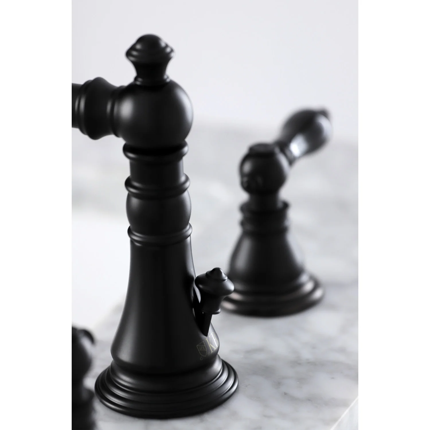 Kingston Heirloom FSC1970AKL - Duchess Two-Handle 3-Hole Deck Mount Widespread Bathroom Faucet with Brass Pop-Up, Matte Black - Image 6