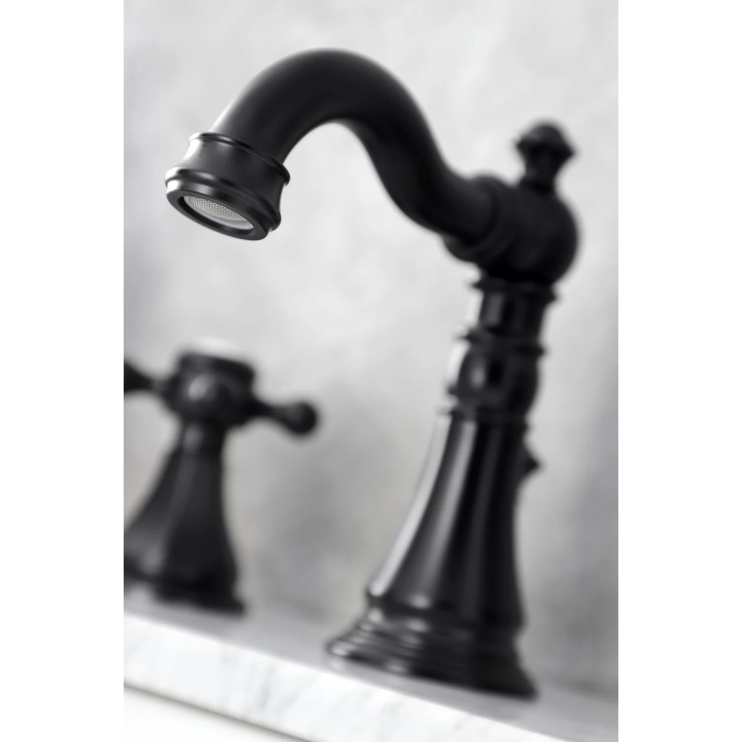 Kingston Heirloom FSC1970BX - Metropolitan Two-Handle 3-Hole Deck Mount Widespread Bathroom Faucet with Brass Pop-Up, Matte Black - Image 2