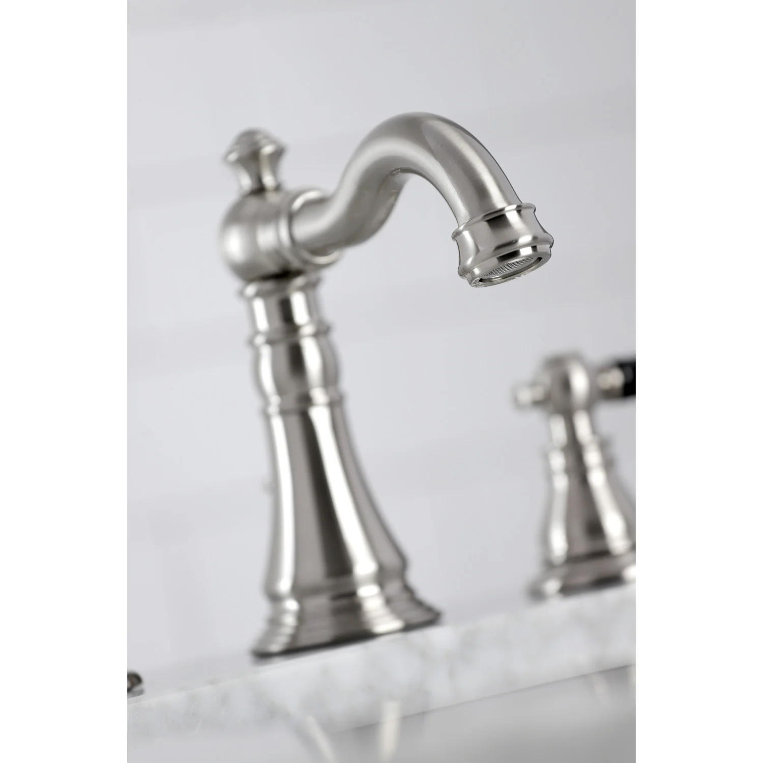 Kingston Heirloom FSC1978AKL - Duchess Two-Handle 3-Hole Deck Mount Widespread Bathroom Faucet with Pop-Up Drain, Brushed Nickel - Image 5