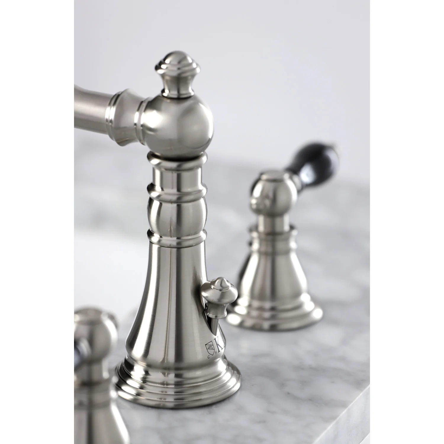 Kingston Heirloom FSC1978AKL - Duchess Two-Handle 3-Hole Deck Mount Widespread Bathroom Faucet with Pop-Up Drain, Brushed Nickel - Image 6