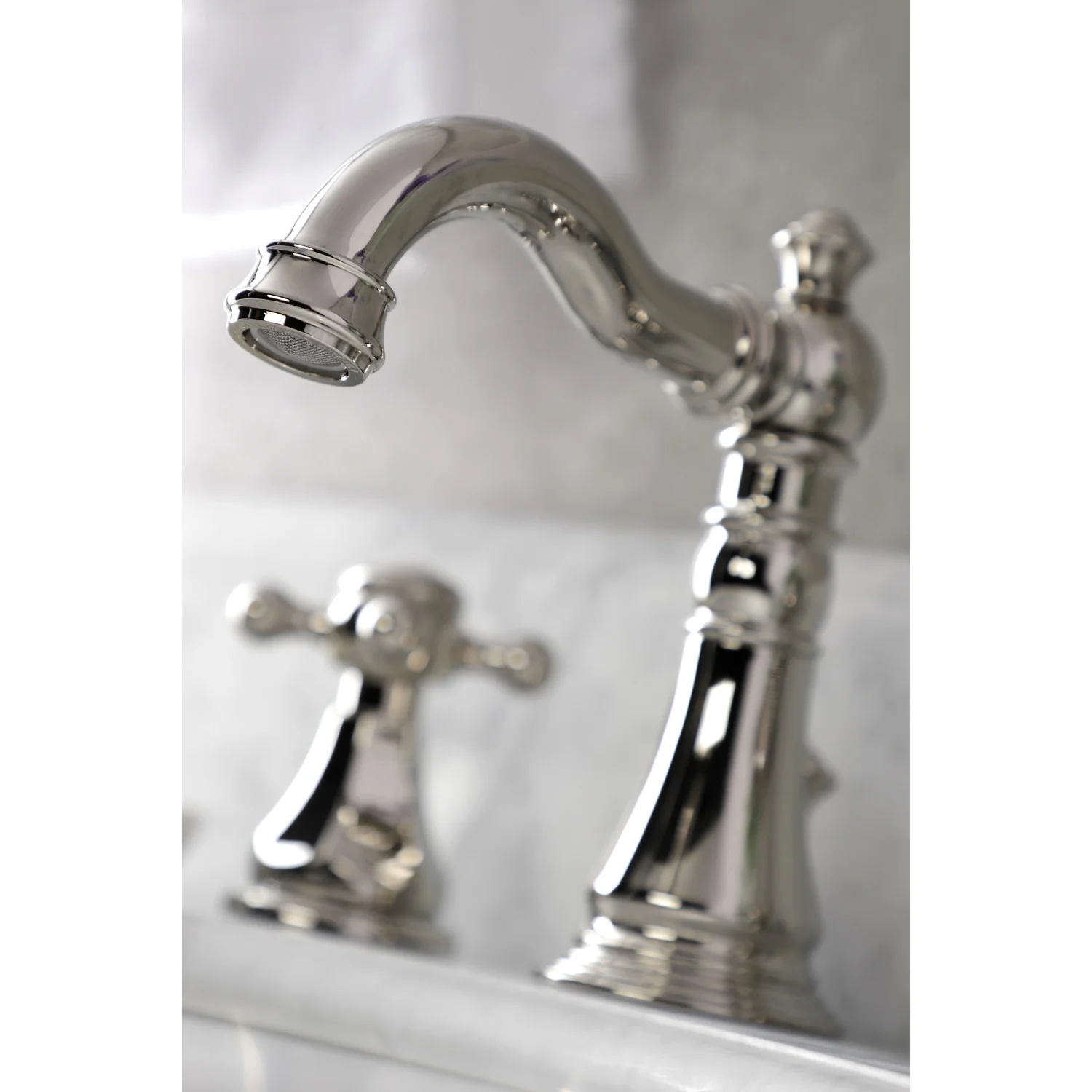 Kingston Heirloom FSC1979BX - Metropolitan Two-Handle 3-Hole Deck Mount Widespread Bathroom Faucet with Brass Pop-Up, Polished Nickel - Image 5