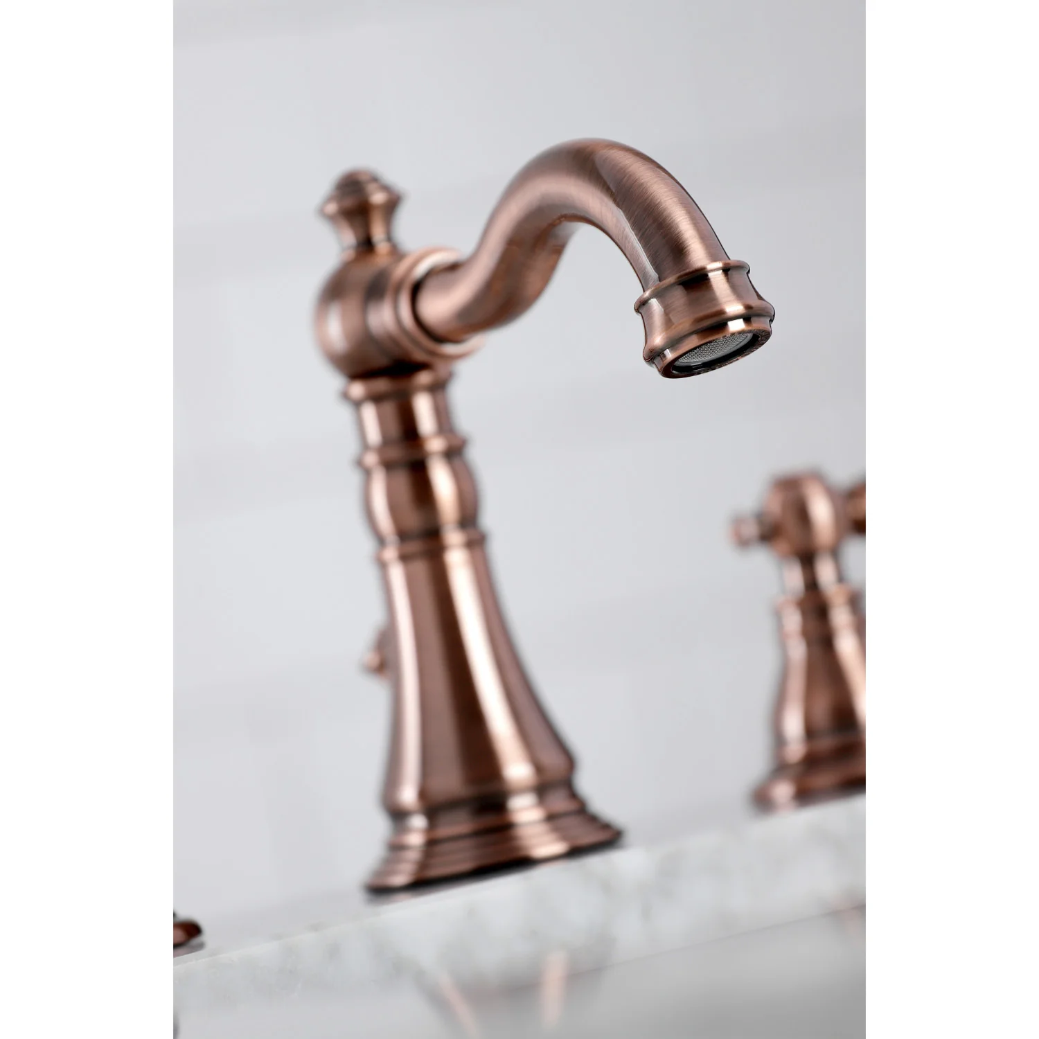 Kingston Heirloom FSC197AKLAC - Duchess Two-Handle 3-Hole Deck Mount Widespread Bathroom Faucet with Brass Pop-Up, Antique Copper - Image 5