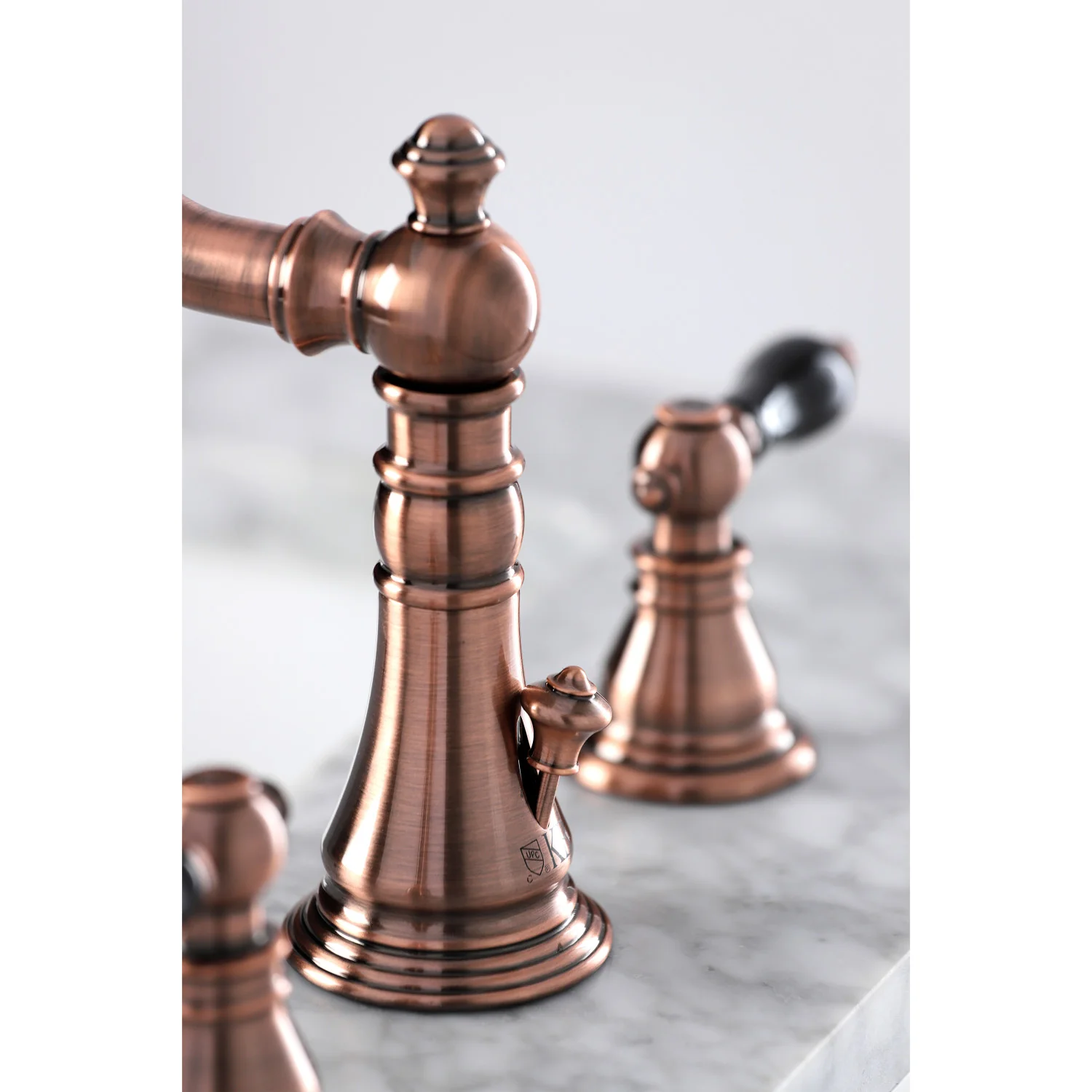 Kingston Heirloom FSC197AKLAC - Duchess Two-Handle 3-Hole Deck Mount Widespread Bathroom Faucet with Brass Pop-Up, Antique Copper - Image 6