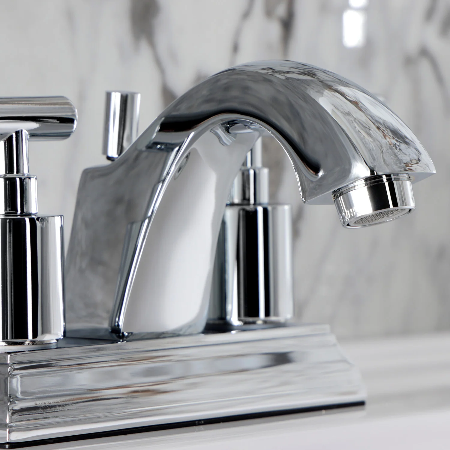 Kingston Tulare FSC4641CML - Manhattan Double-Handle 3-Hole Deck Mount 4-Inch Centerset Bathroom Faucet with Pop-Up Drain, Polished Chrome - Image 6