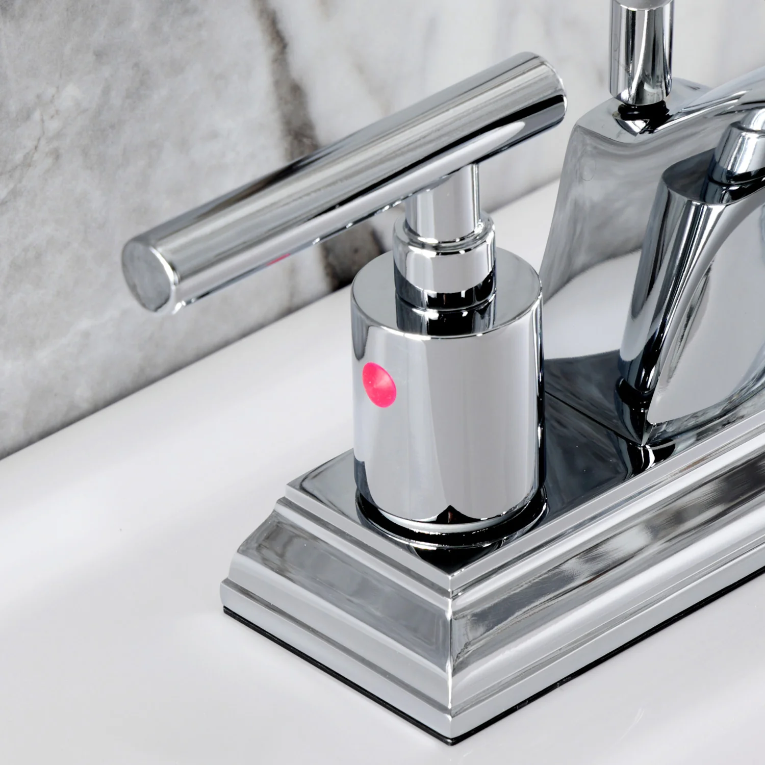 Kingston Tulare FSC4641CML - Manhattan Double-Handle 3-Hole Deck Mount 4-Inch Centerset Bathroom Faucet with Pop-Up Drain, Polished Chrome - Image 7