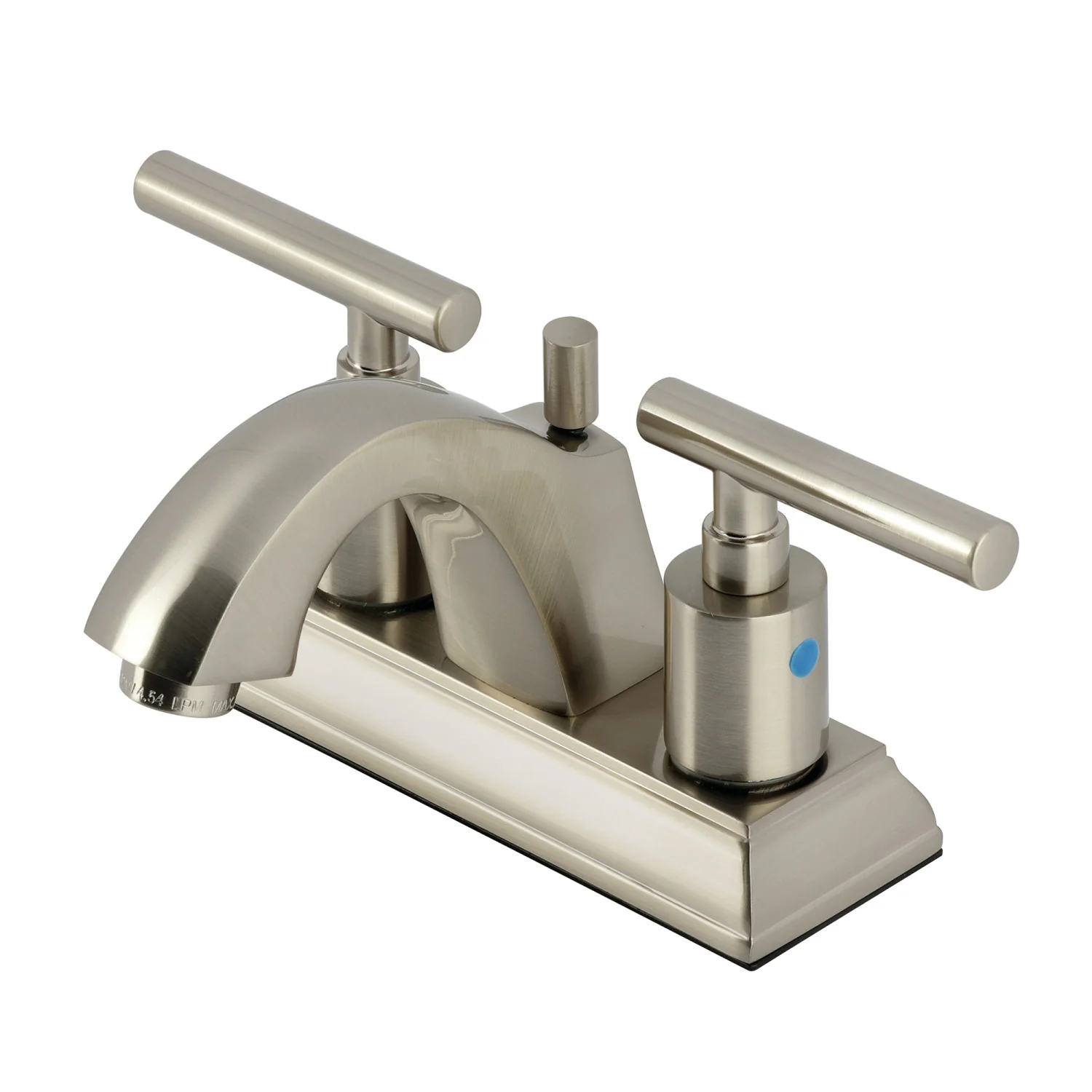 Kingston Tulare FSC4648CML - Manhattan Double-Handle 3-Hole Deck Mount 4-Inch Centerset Bathroom Faucet with Pop-Up Drain, Brushed Nickel