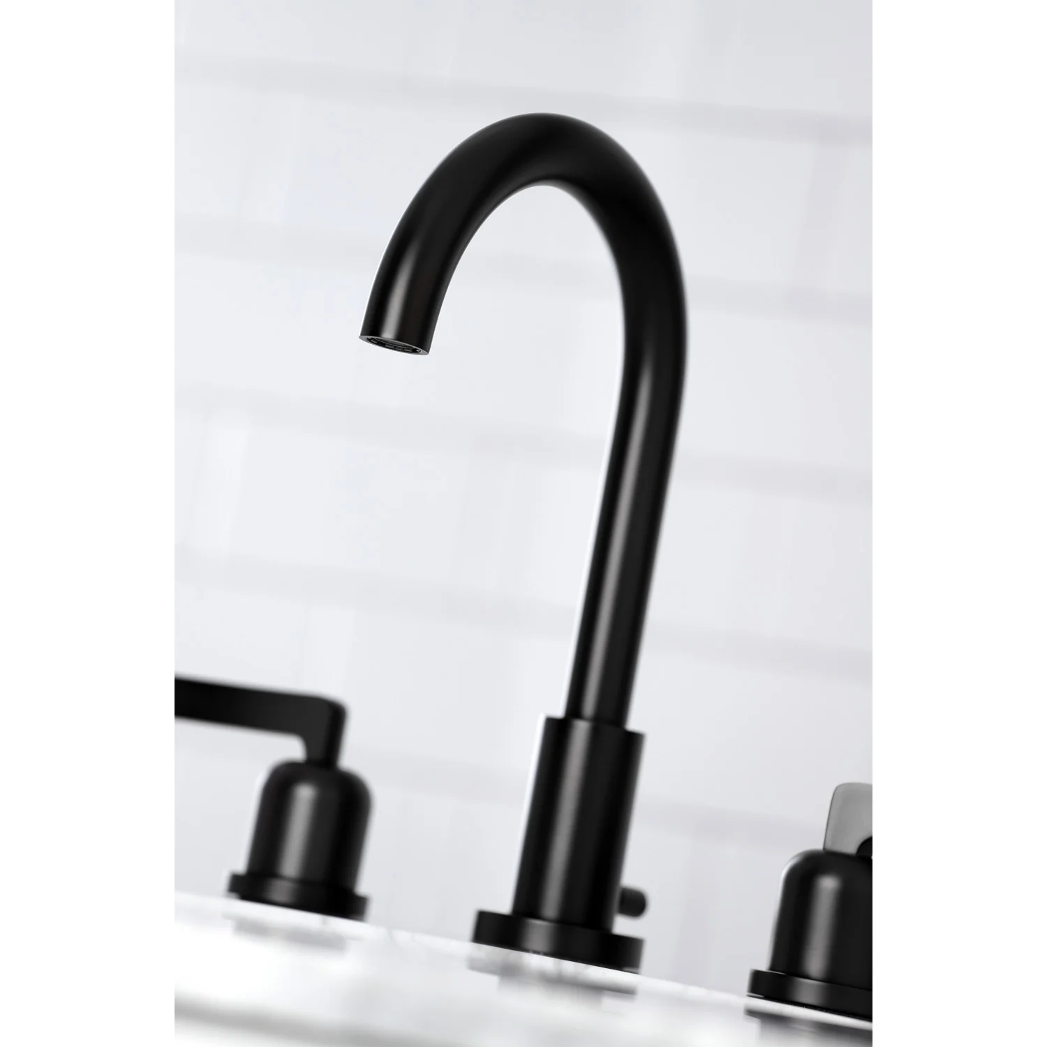 Kingston Sona FSC8920EFL - Centurion Two-Handle 3-Hole Deck Mount Widespread Bathroom Faucet with Brass Pop-Up, Matte Black - Image 5