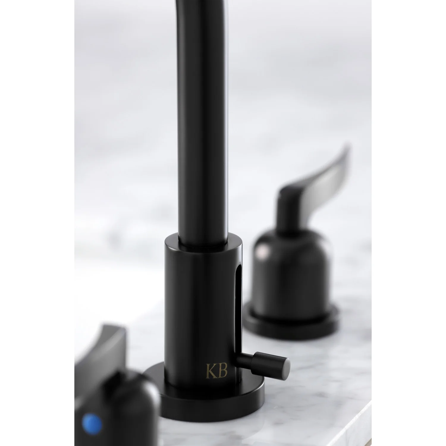 Kingston Sona FSC8920EFL - Centurion Two-Handle 3-Hole Deck Mount Widespread Bathroom Faucet with Brass Pop-Up, Matte Black - Image 6